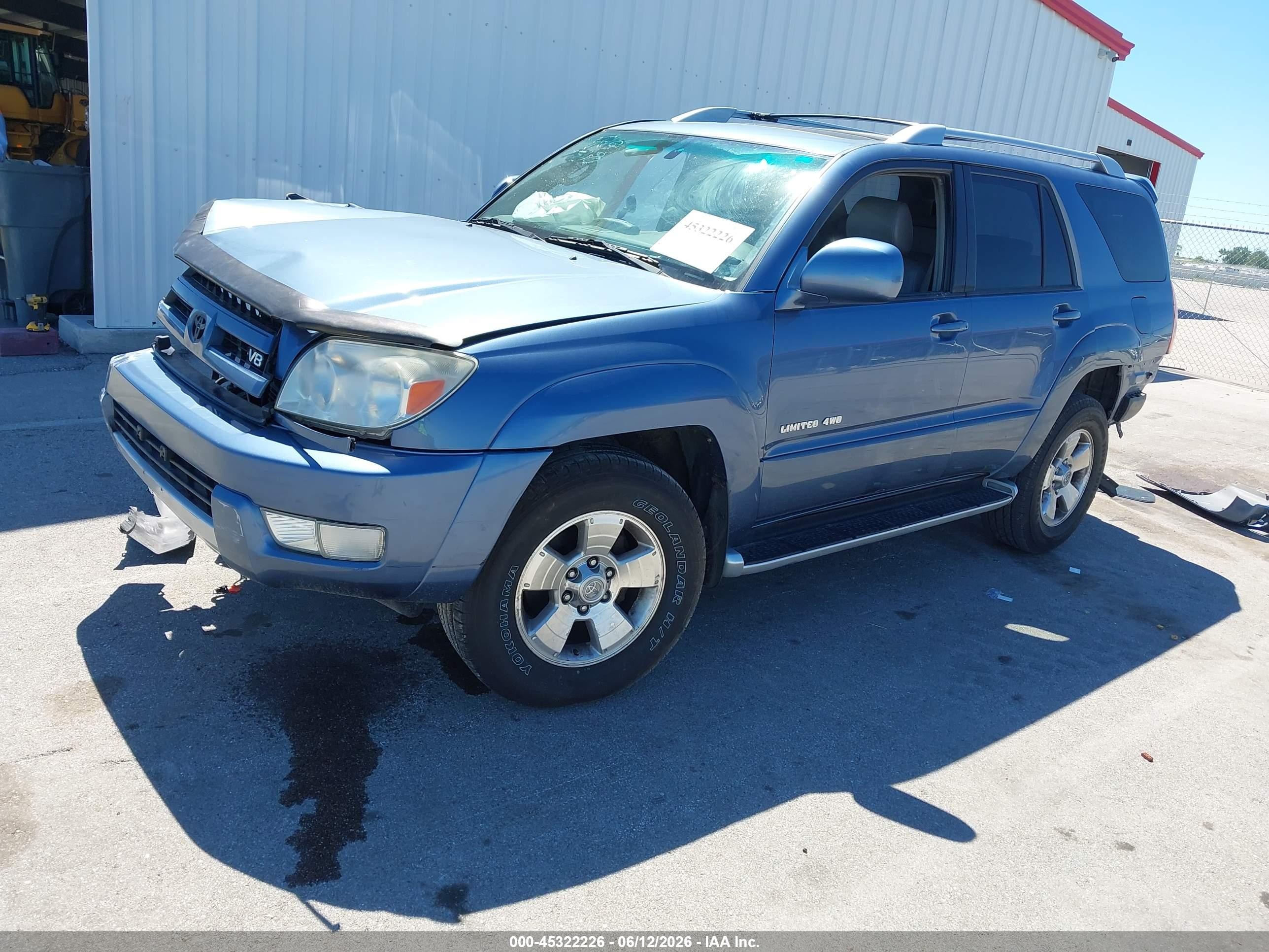 2003 Toyota 4runner Limited V8 Blue vin: JTEBT17R730013340