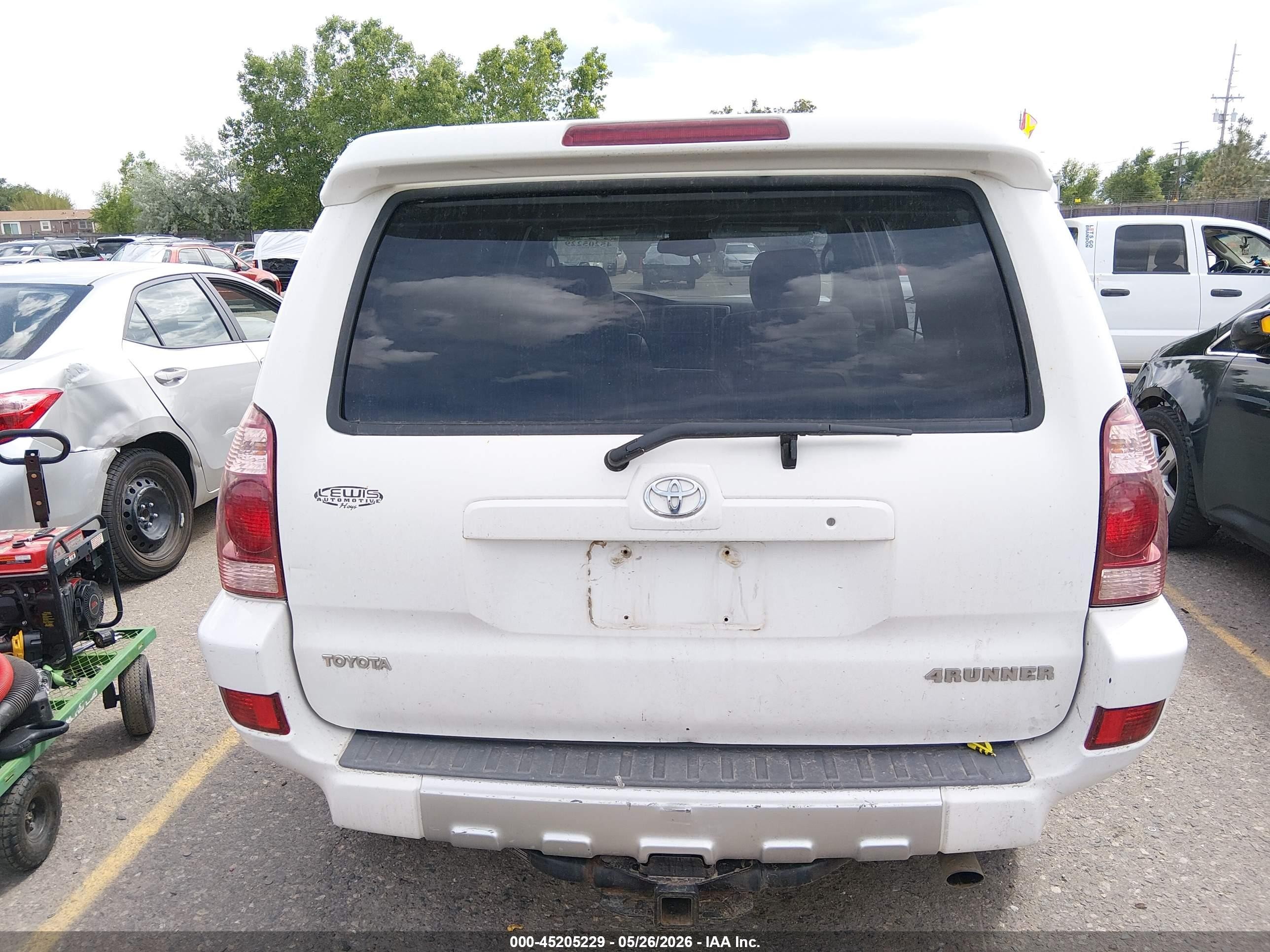 2004 Toyota 4runner Limited V8 White vin: JTEBT17R748015172