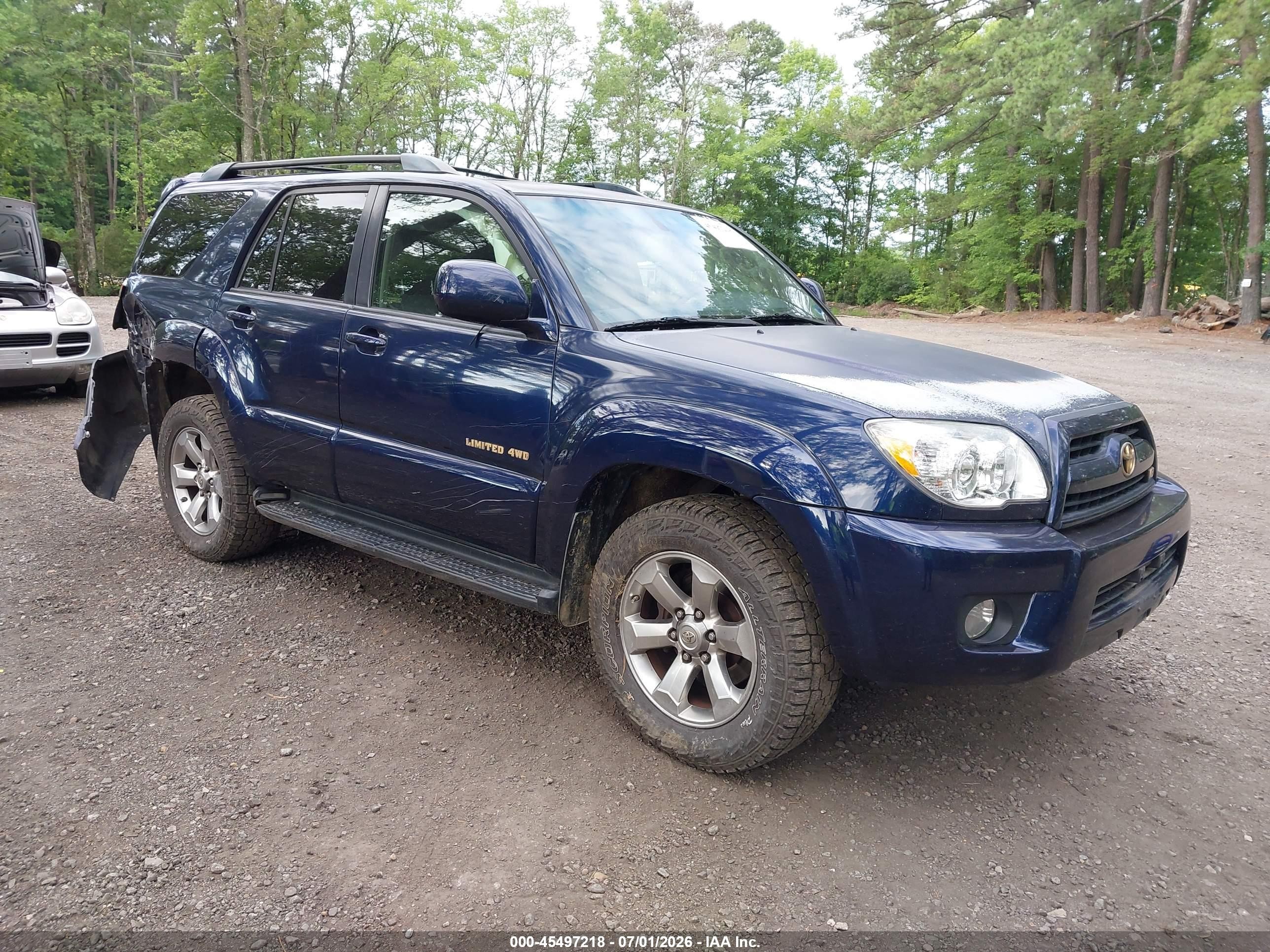 2007 Toyota 4runner Limited Dark Blue vin: JTEBT17R878038092