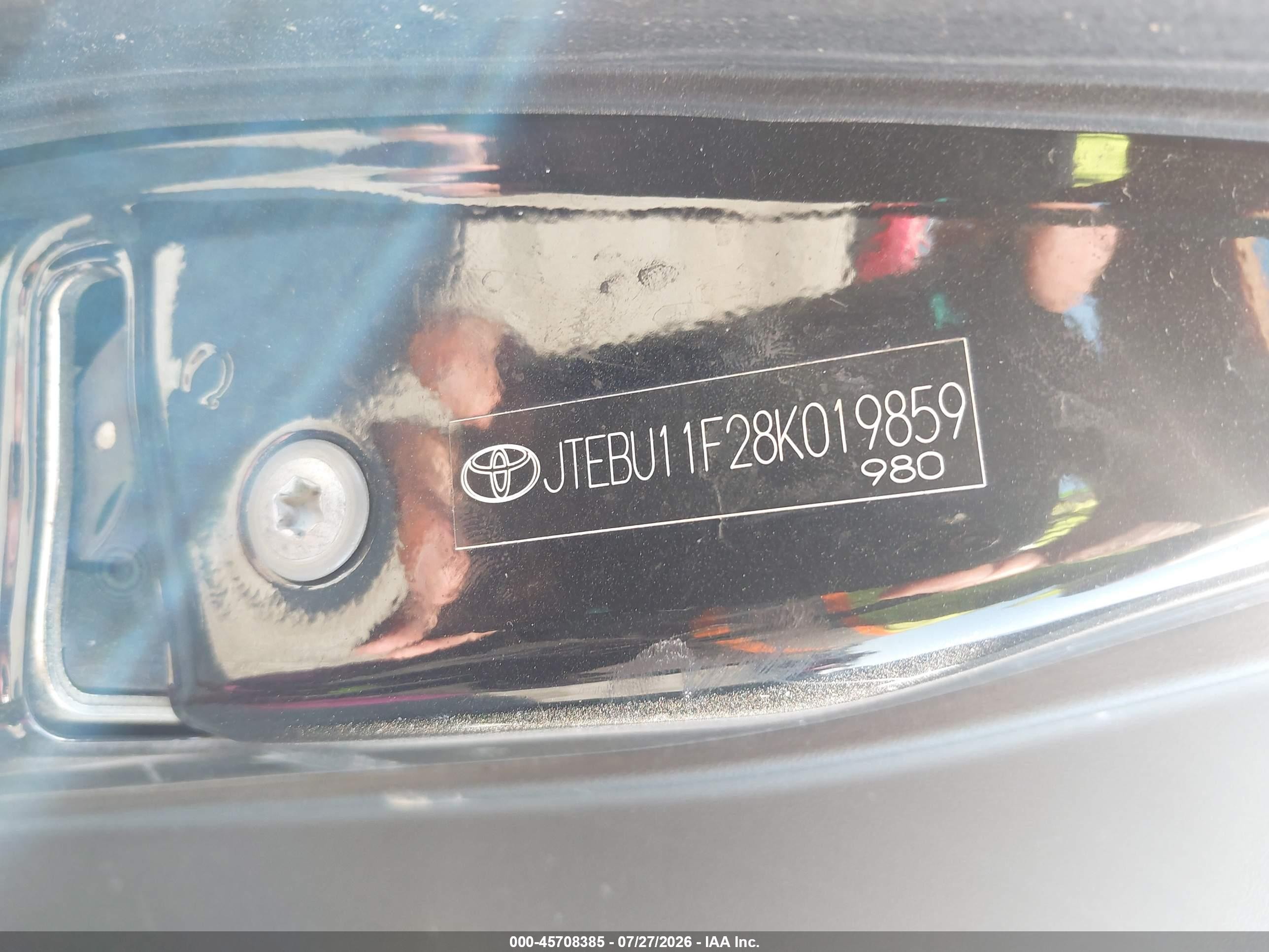 2008 Toyota Fj Cruiser   Черный vin: JTEBU11F28K019859