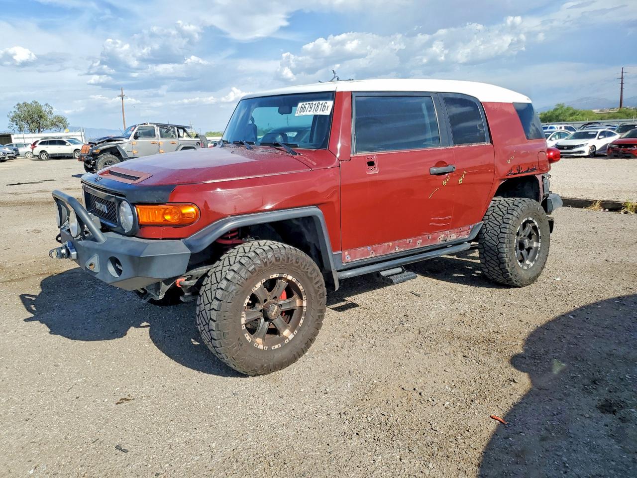 2008 Toyota Fj Cruiser Base Burgundy vin: JTEBU11F68K004572