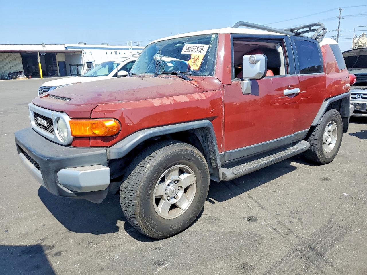 2008 Toyota Fj Cruiser Base Burgundy vin: JTEBU11F78K054641