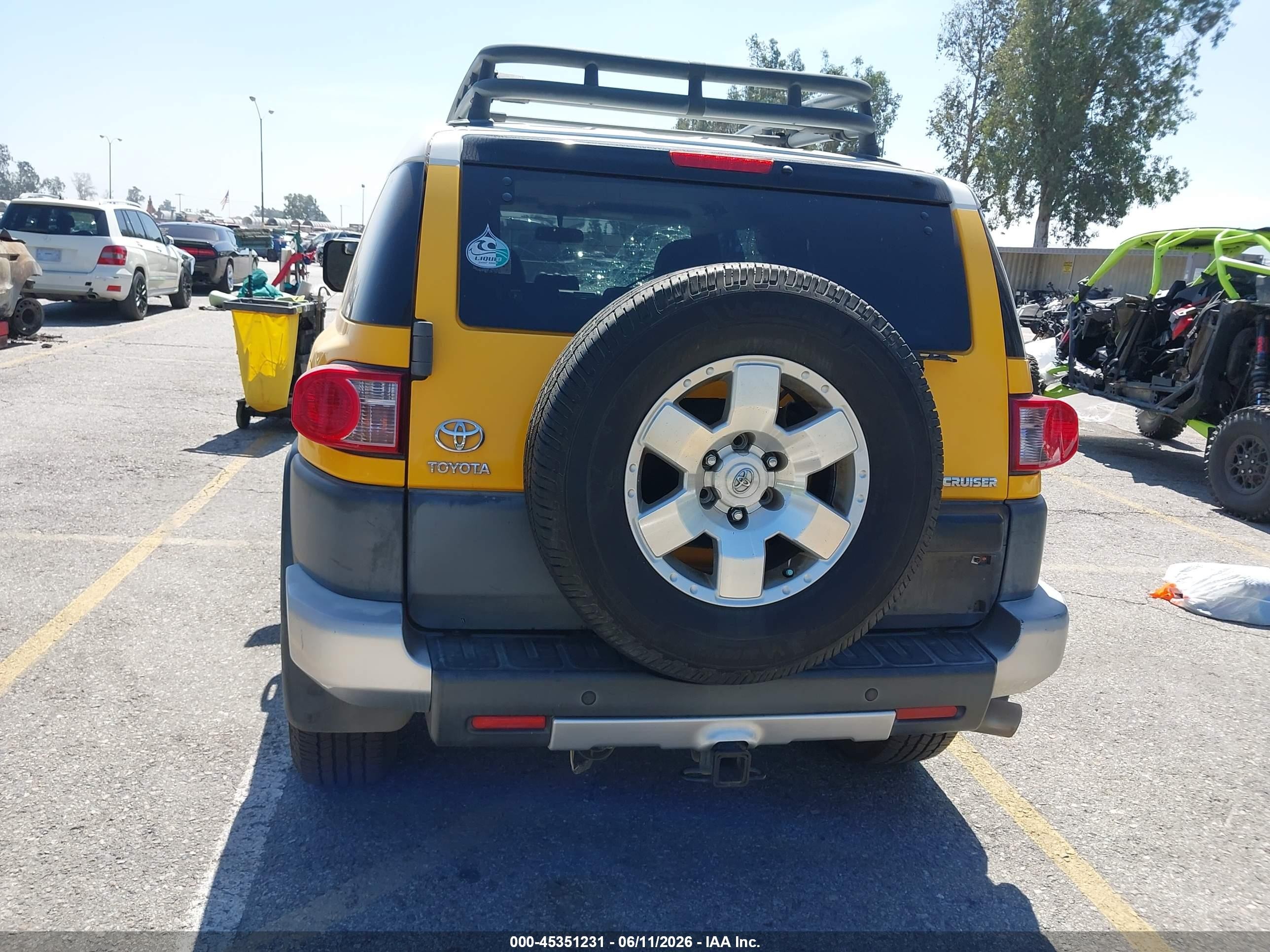 2007 Toyota Fj Cruiser Yellow vin: JTEBU11FX70024253