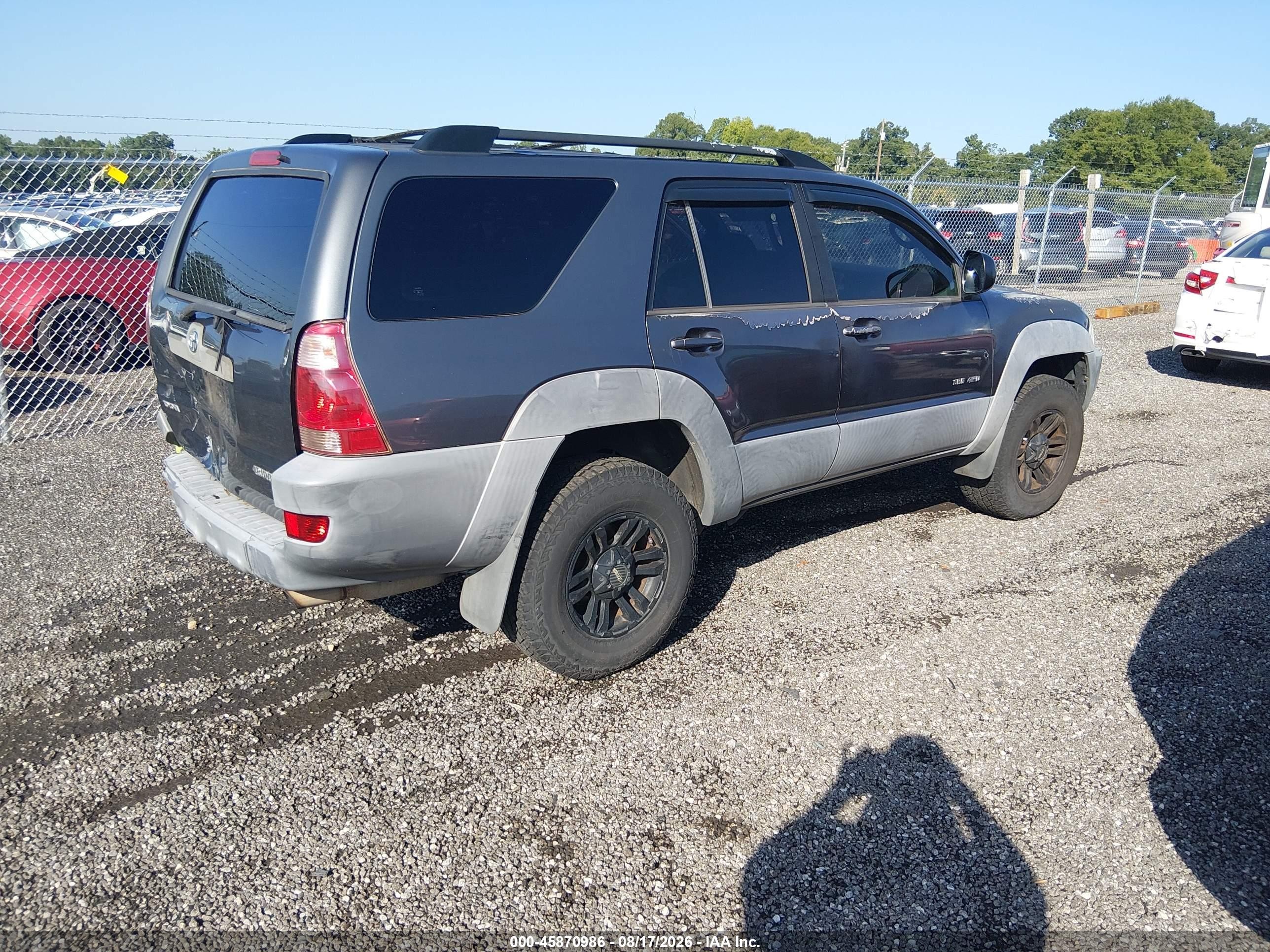 2003 Toyota 4runner Sr5 V6 Gray vin: JTEBU14R030002987