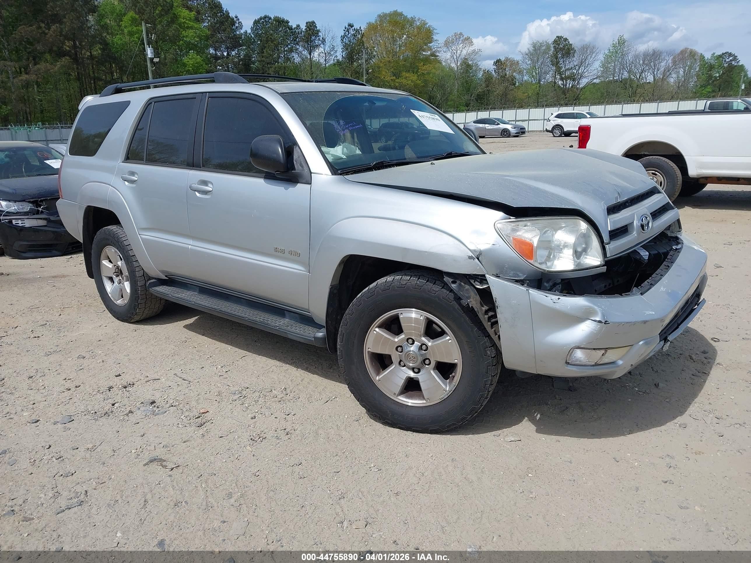 2004 Toyota 4runner Sr5 V6 Silver vin: JTEBU14R040021332