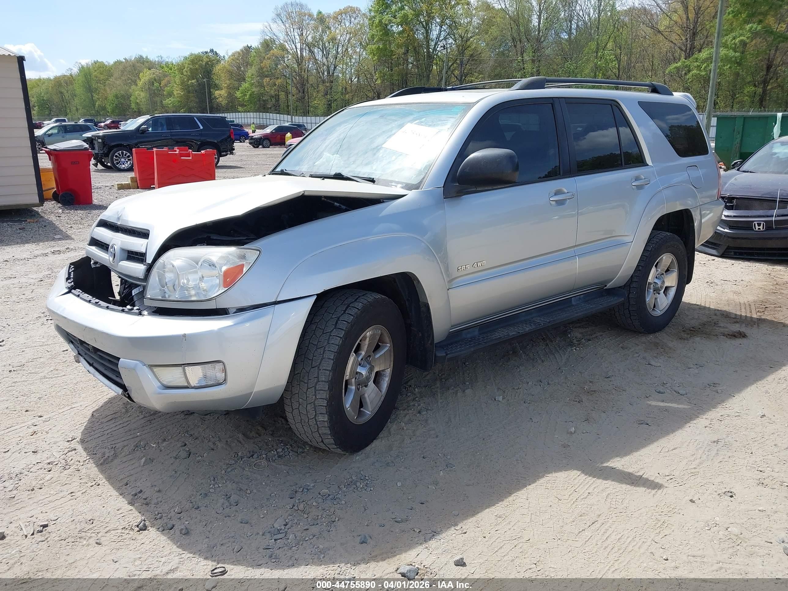 2004 Toyota 4runner Sr5 V6 Silver vin: JTEBU14R040021332