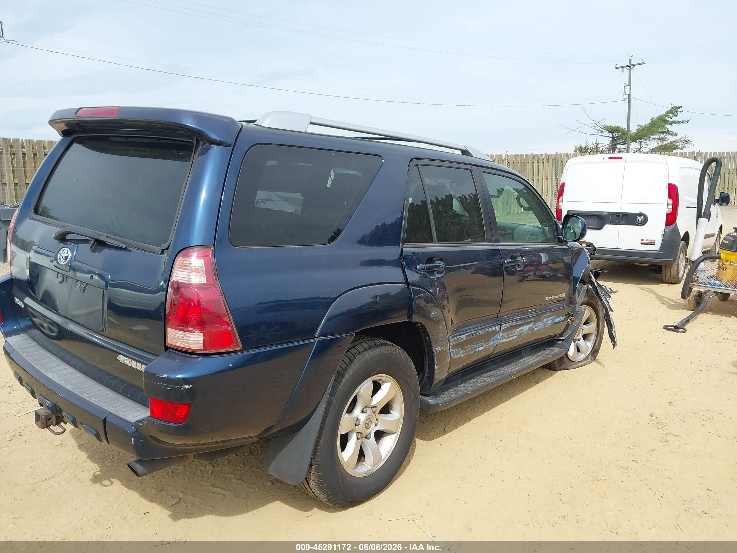 2004 Toyota 4runner Sr5 Sport V6 Blue vin: JTEBU14R048022708