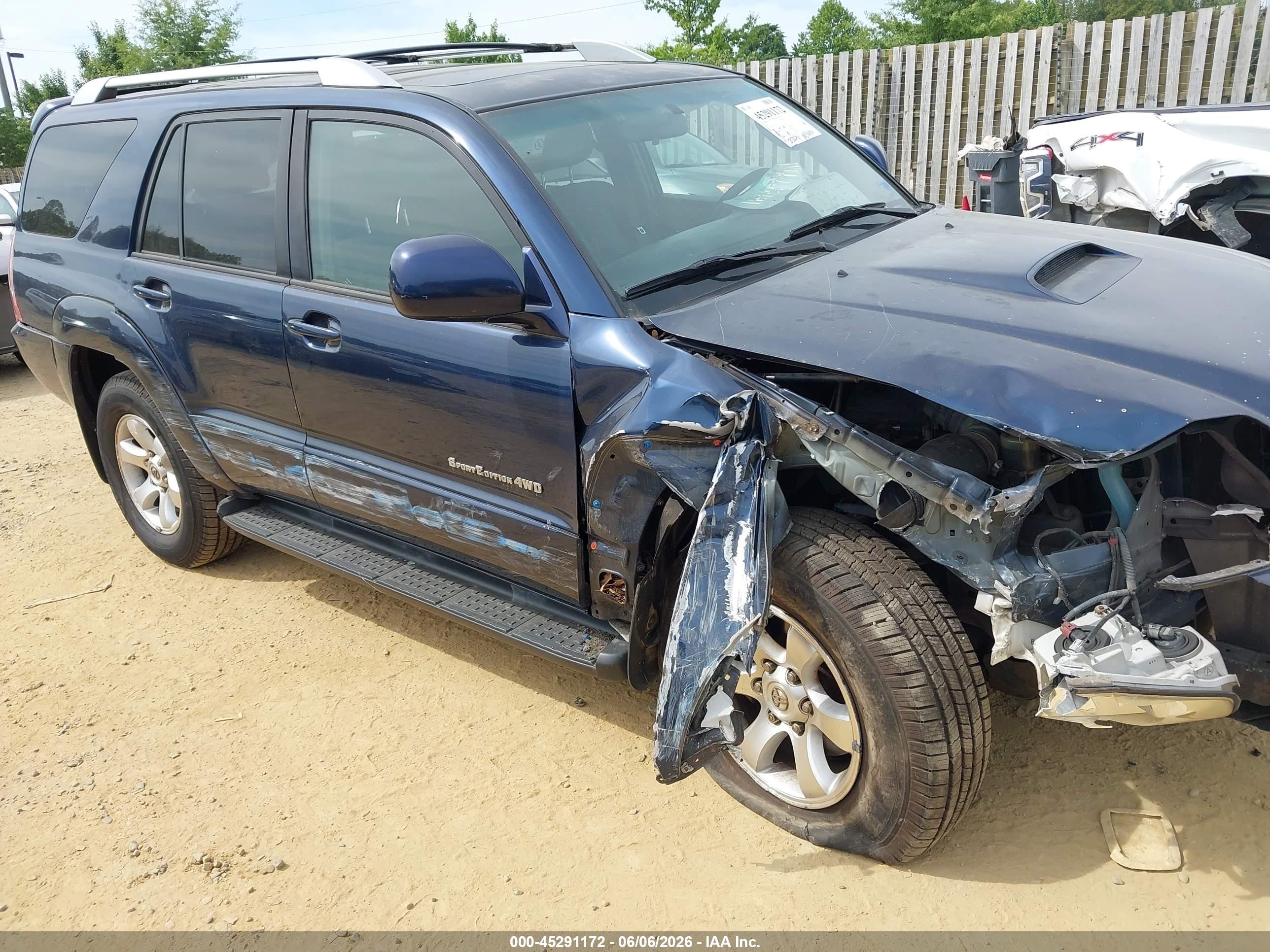 2004 Toyota 4runner Sr5 Sport V6 Blue vin: JTEBU14R048022708