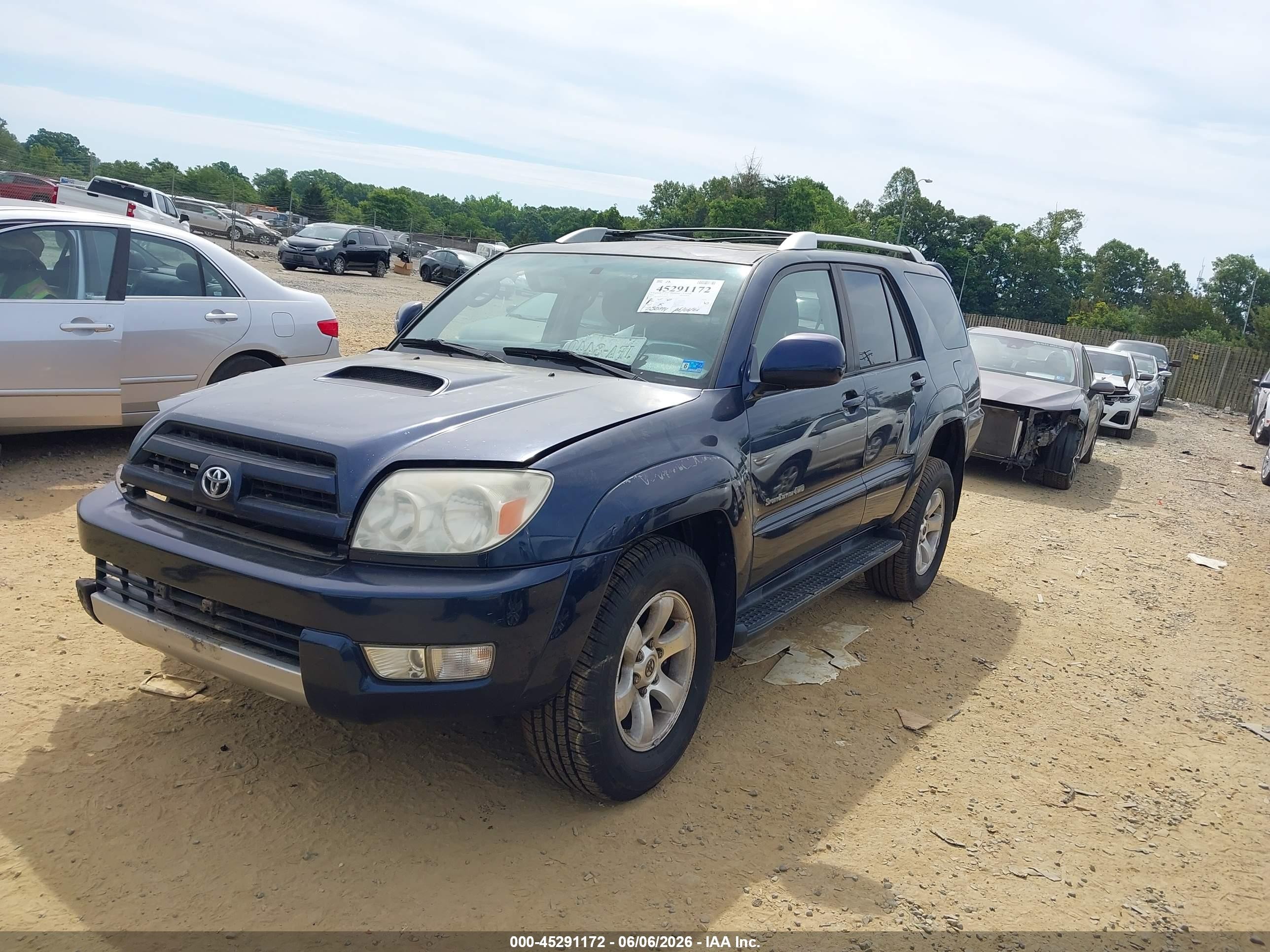 2004 Toyota 4runner Sr5 Sport V6 Blue vin: JTEBU14R048022708