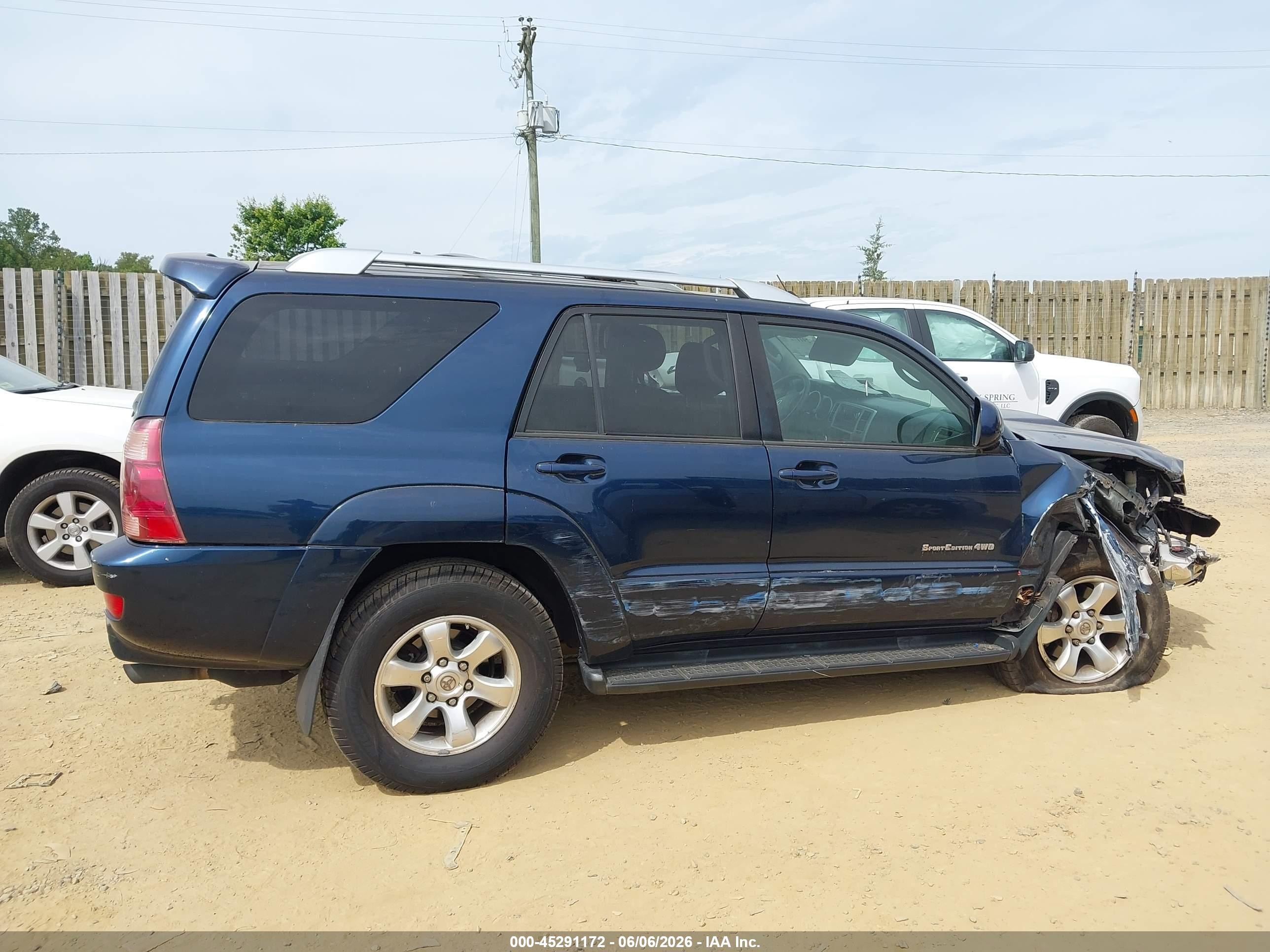 2004 Toyota 4runner Sr5 Sport V6 Blue vin: JTEBU14R048022708