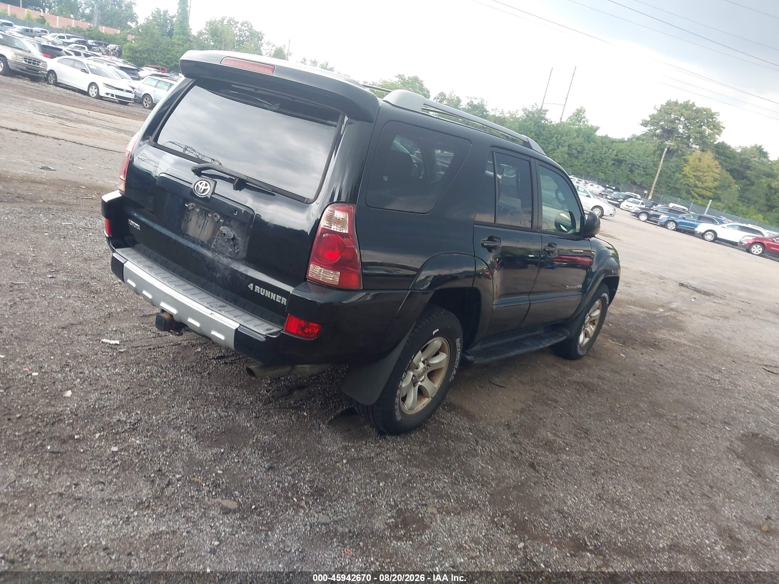 2005 Toyota 4runner Sr5 Sport V6 Black vin: JTEBU14R050061783