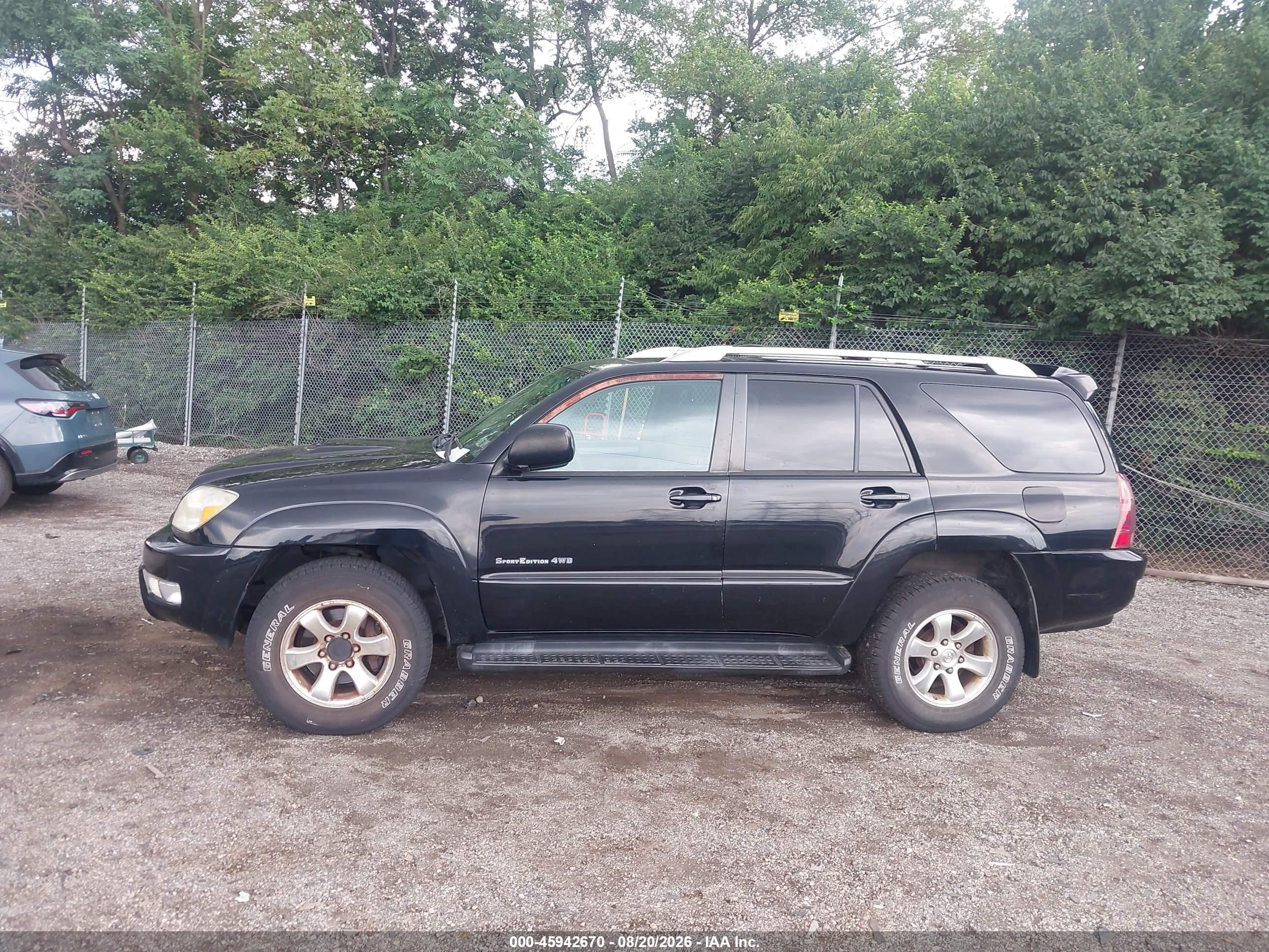 2005 Toyota 4runner Sr5 Sport V6 Black vin: JTEBU14R050061783