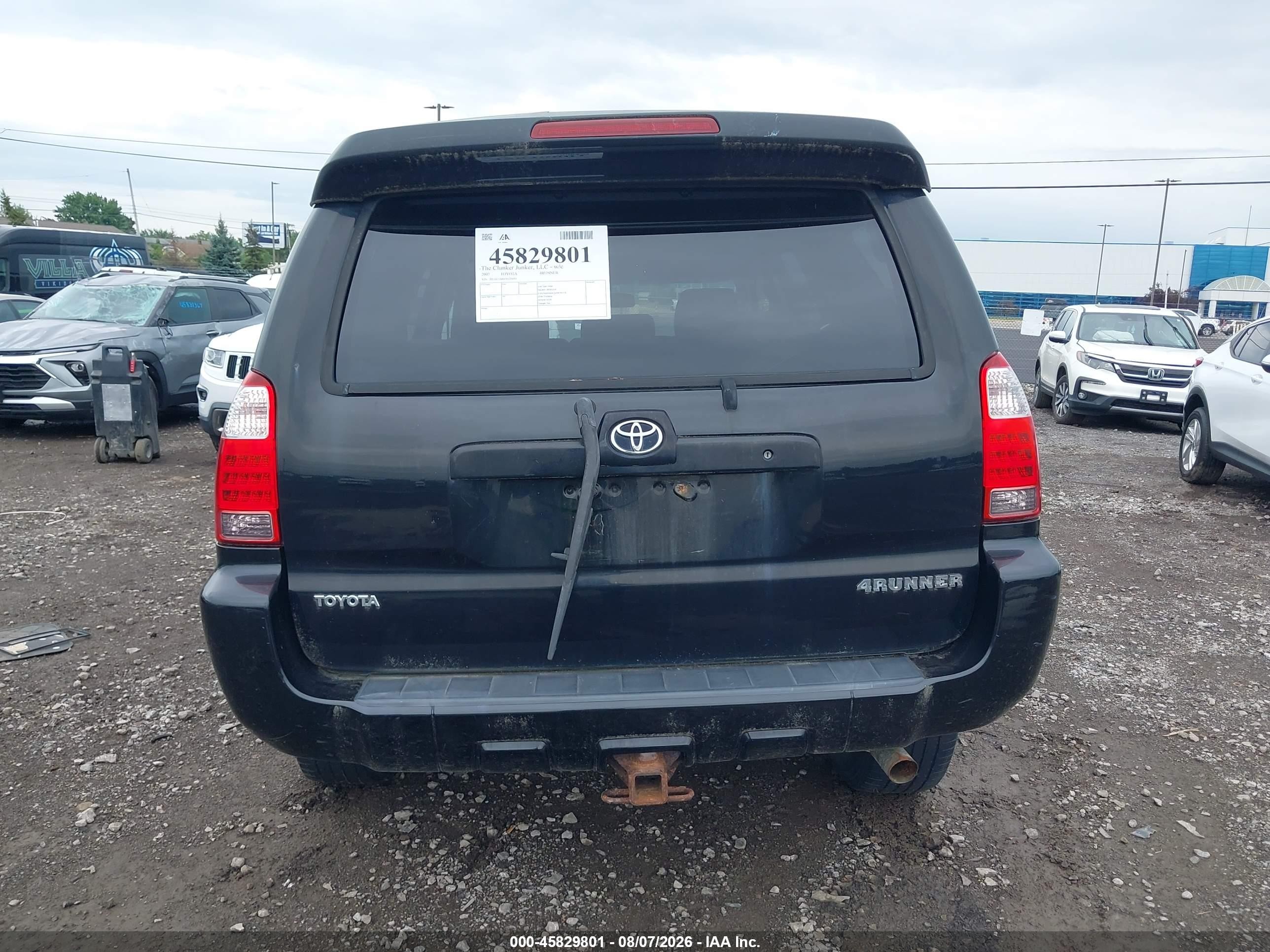 2007 Toyota 4runner Sr5 Sport Black vin: JTEBU14R070121693