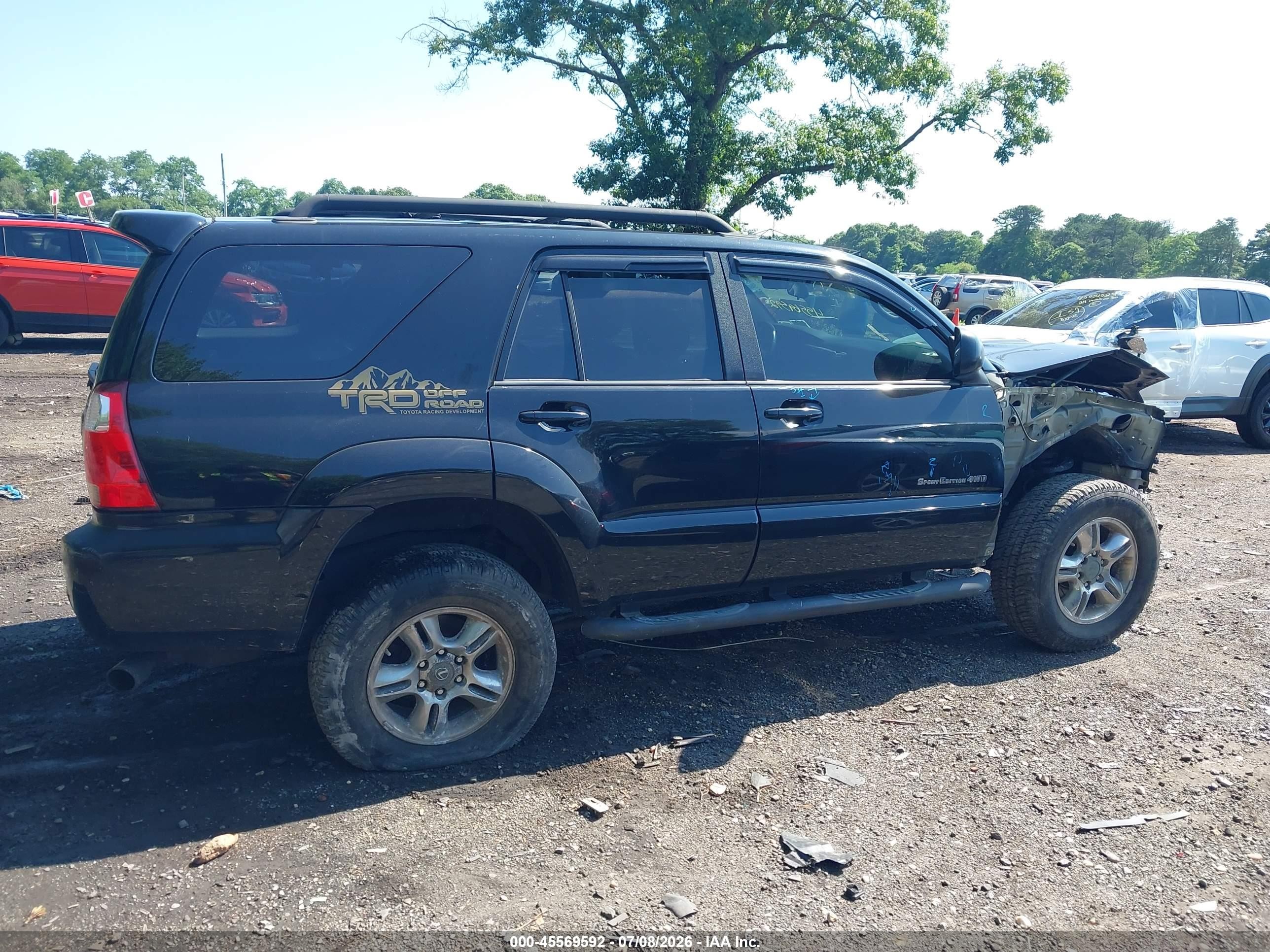 2007 Toyota 4runner Sr5 Sport Black vin: JTEBU14R170123095