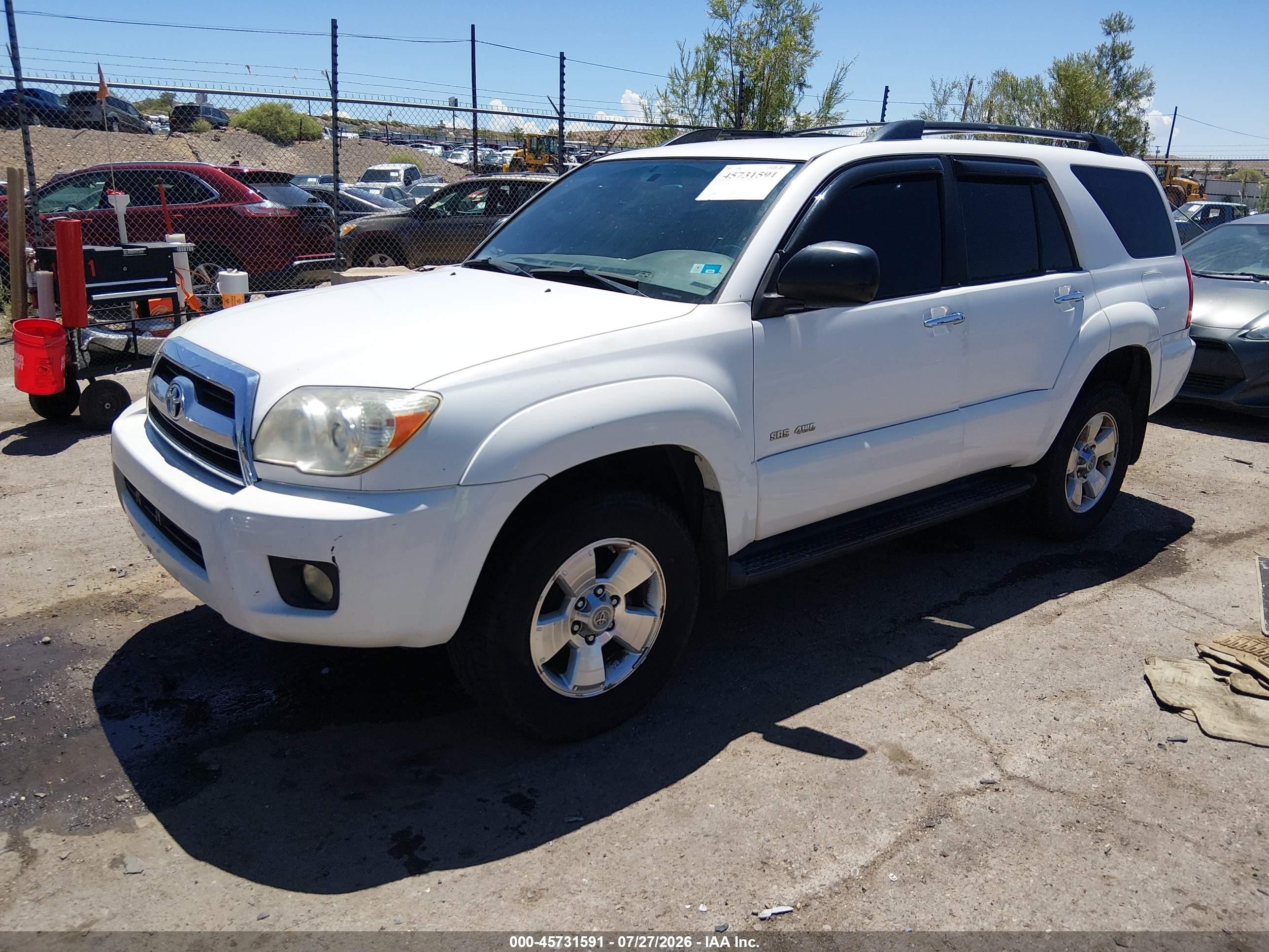 2006 Toyota 4runner Sr5 V6 White vin: JTEBU14R260084726