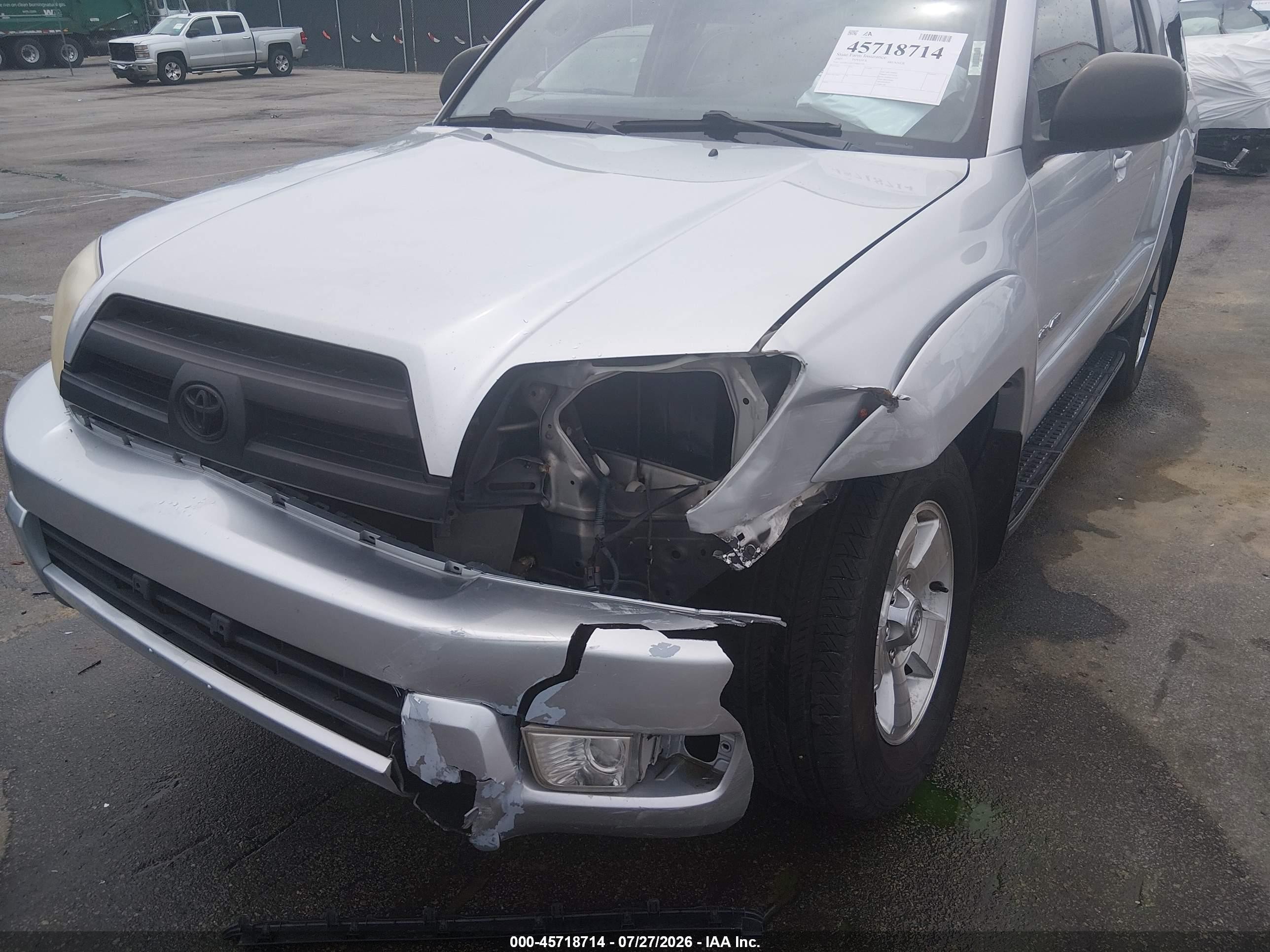 2005 Toyota 4runner Sr5 V6 Silver vin: JTEBU14R350065276