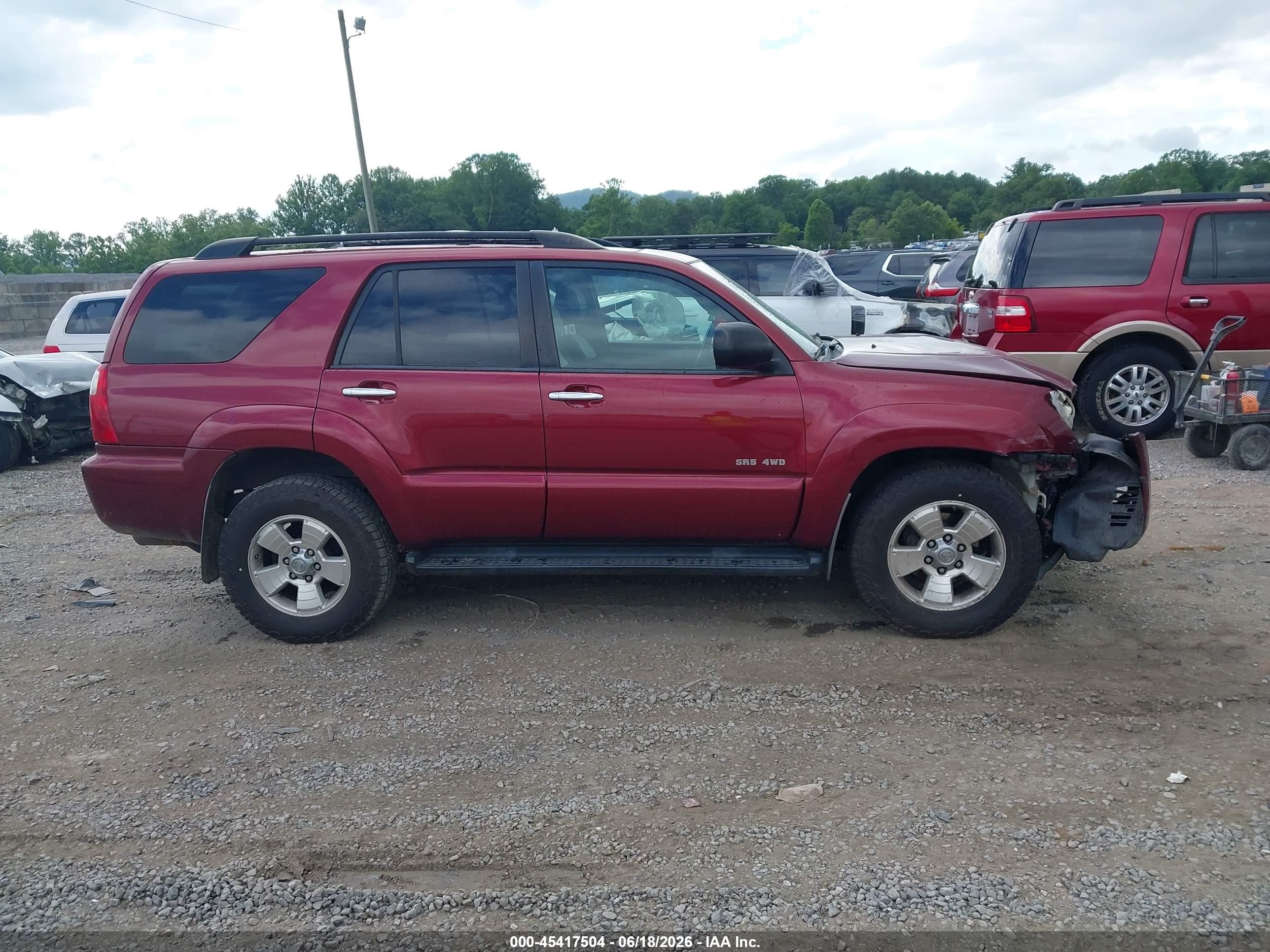 2009 Toyota 4runner Sr5 V6 Burgundy vin: JTEBU14R39K040100