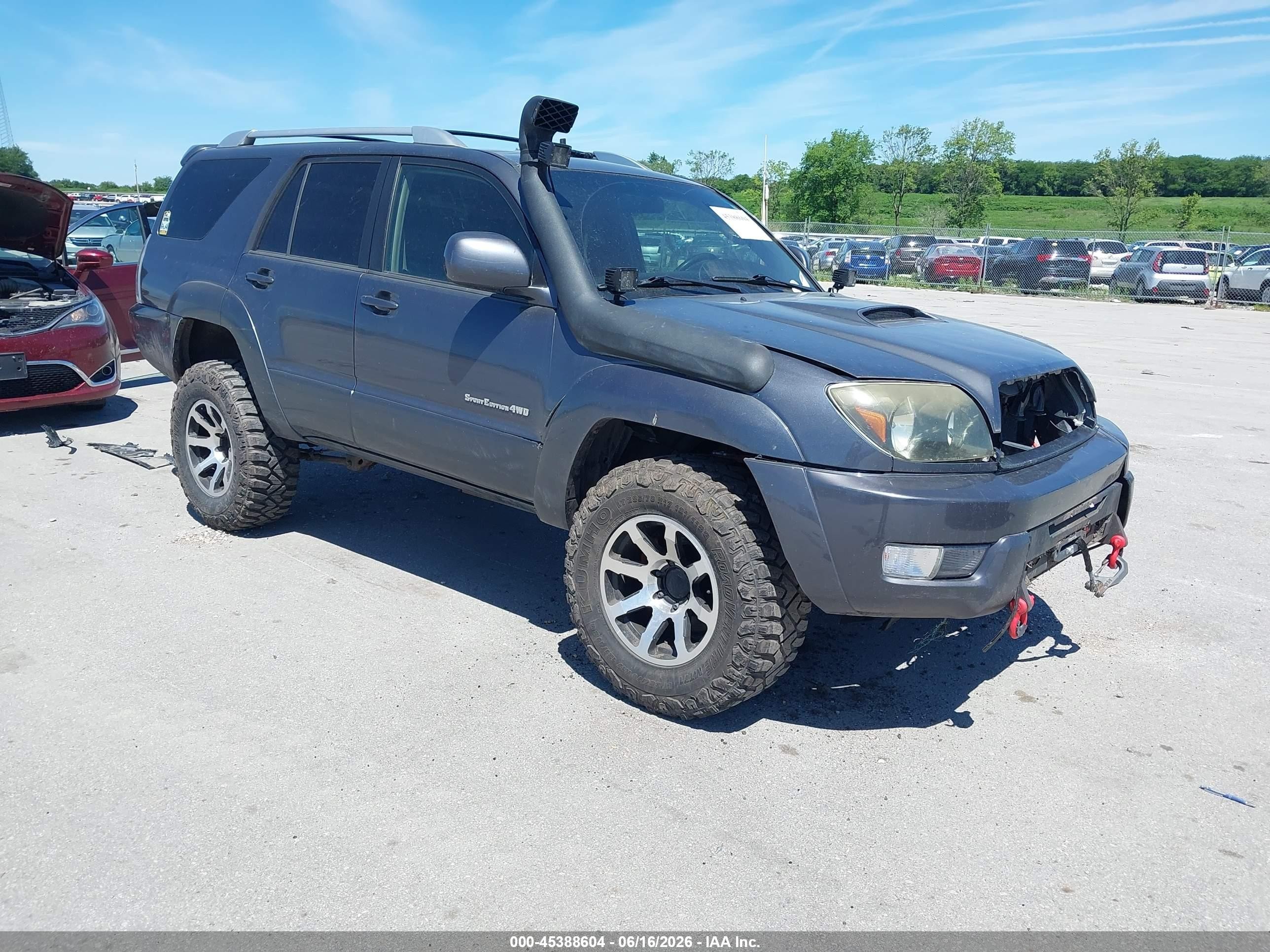 2003 Toyota 4runner Sr5 Sport V6 Gray vin: JTEBU14R438009927