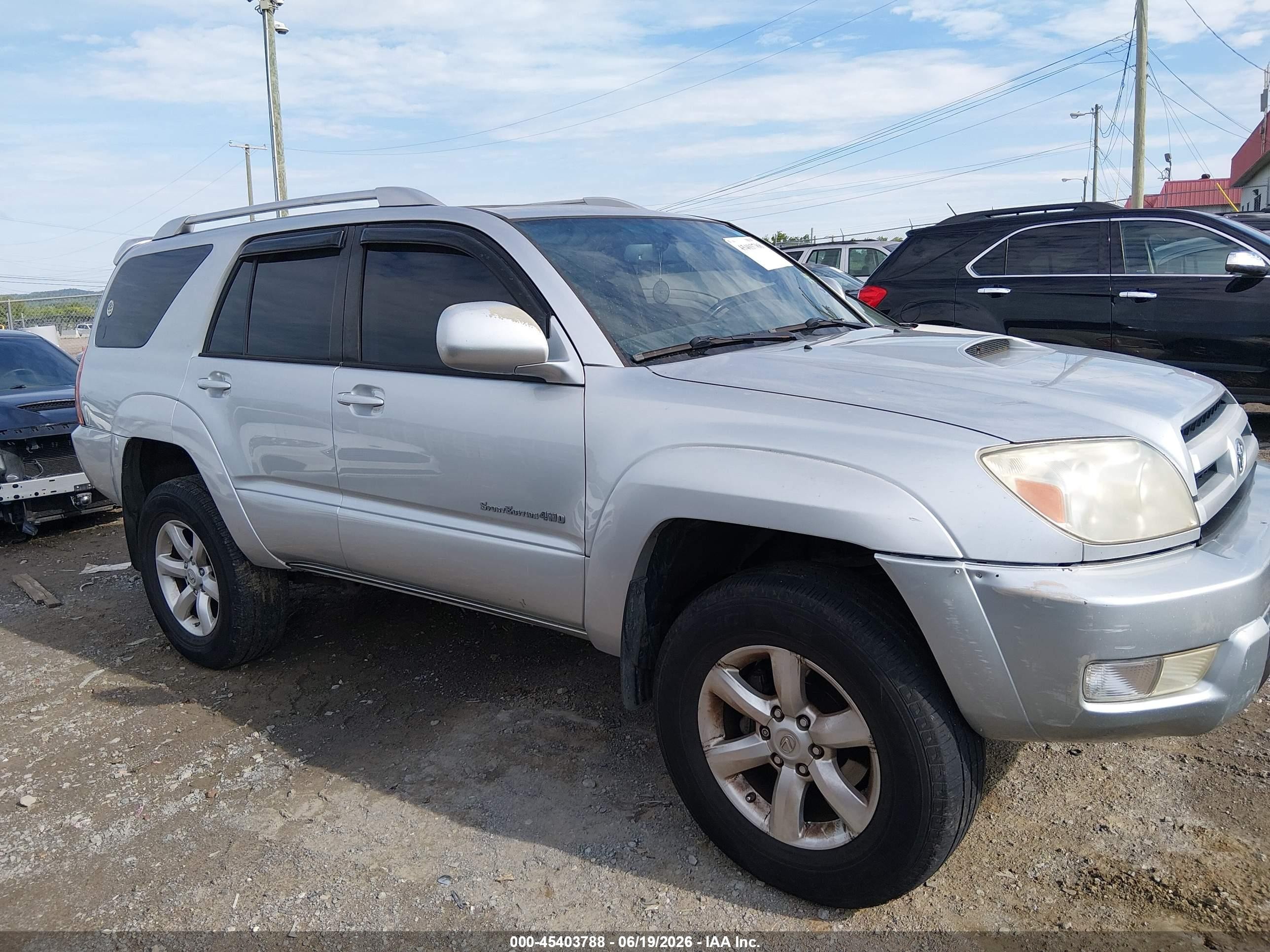 2004 Toyota 4runner Sr5 Sport V6 Gray vin: JTEBU14R440037632
