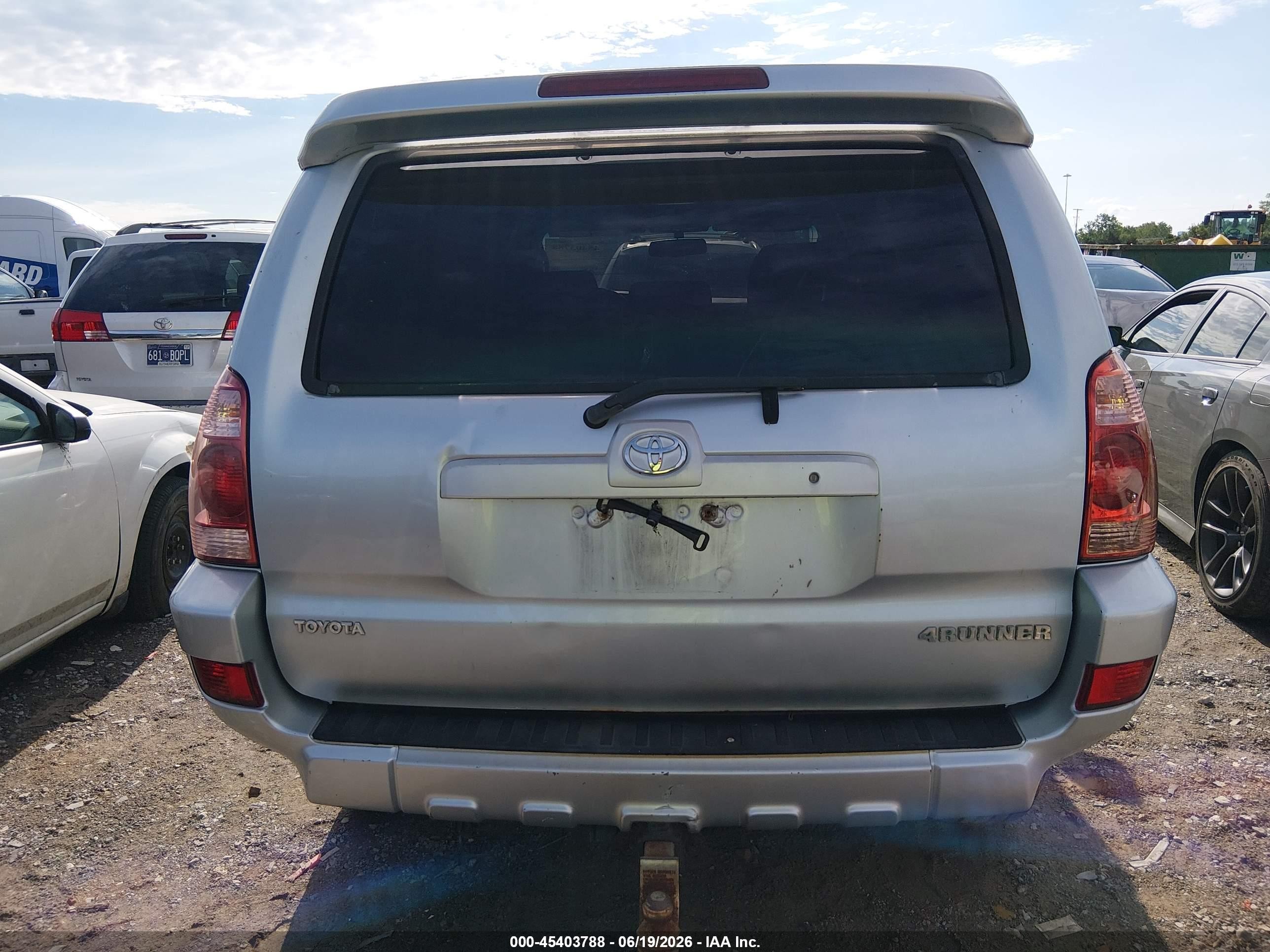 2004 Toyota 4runner Sr5 Sport V6 Gray vin: JTEBU14R440037632