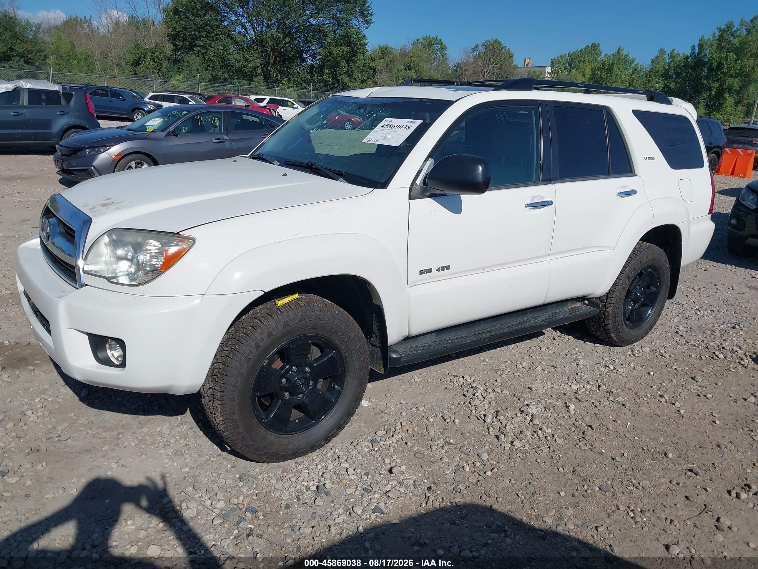 2007 Toyota 4runner Sr5 White vin: JTEBU14R478077974