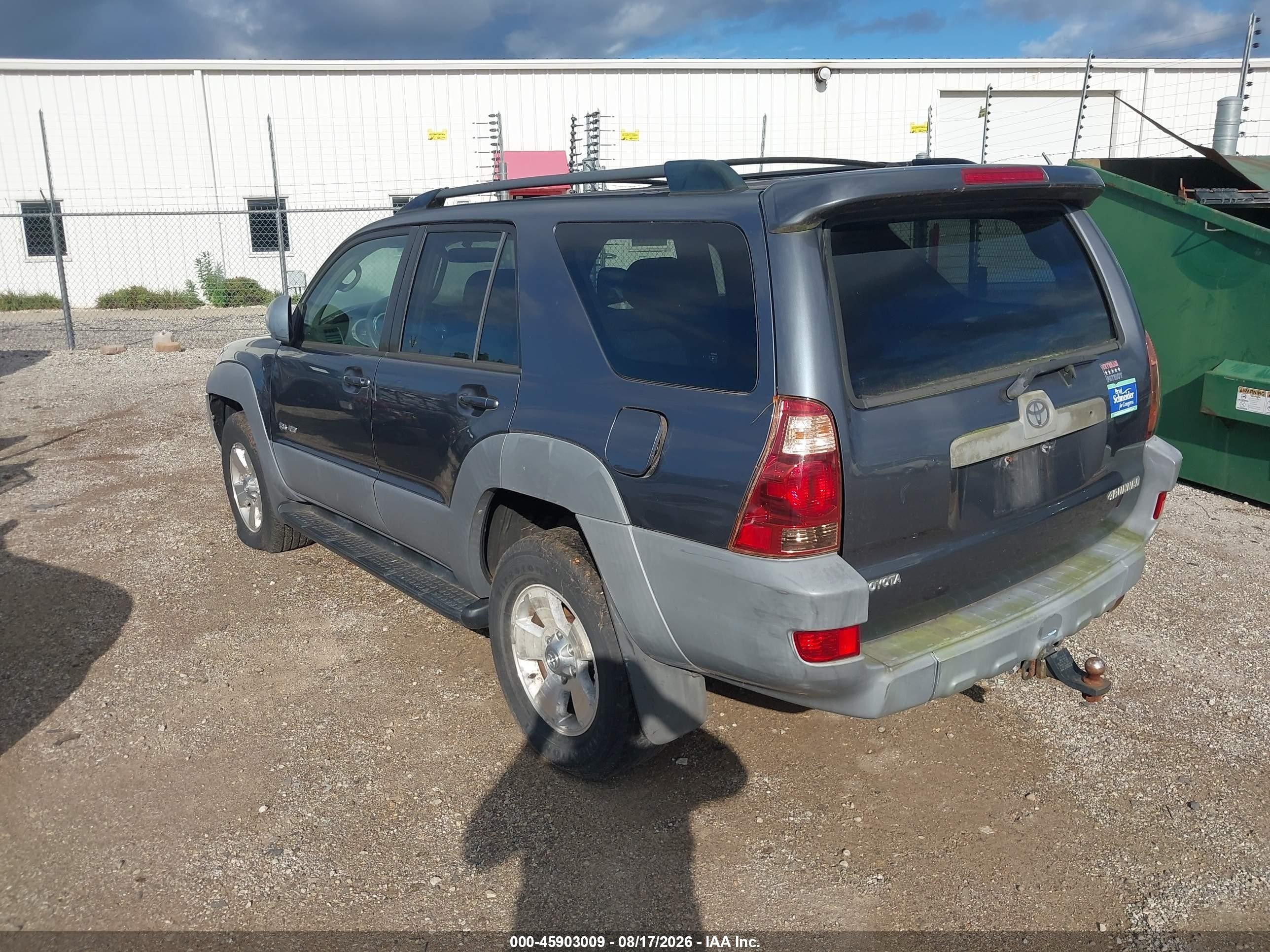 2003 Toyota 4runner Sr5 V6 Gray vin: JTEBU14R530007277