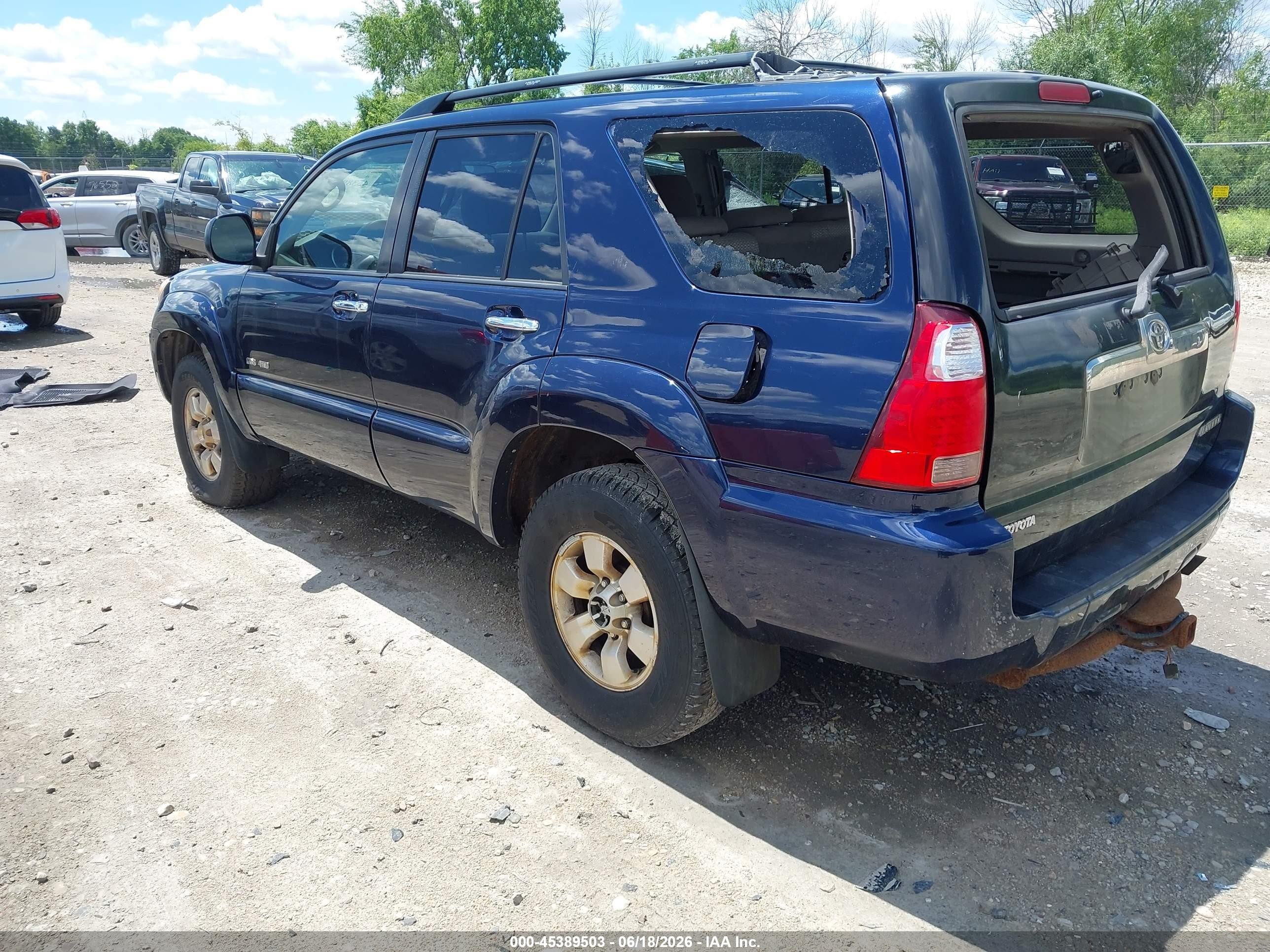 2007 Toyota 4runner Sr5 Dark Blue vin: JTEBU14R570120801