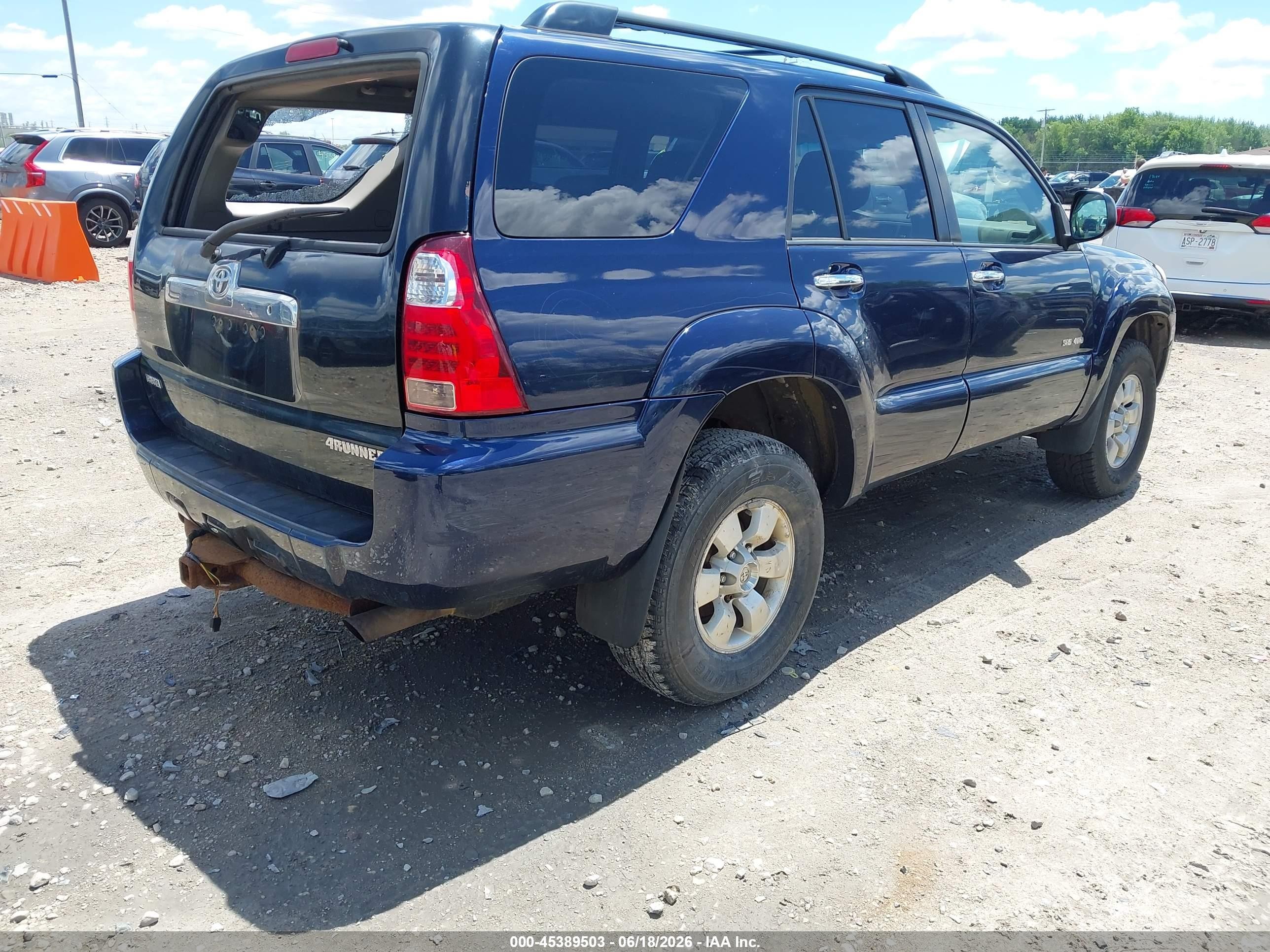2007 Toyota 4runner Sr5 Dark Blue vin: JTEBU14R570120801