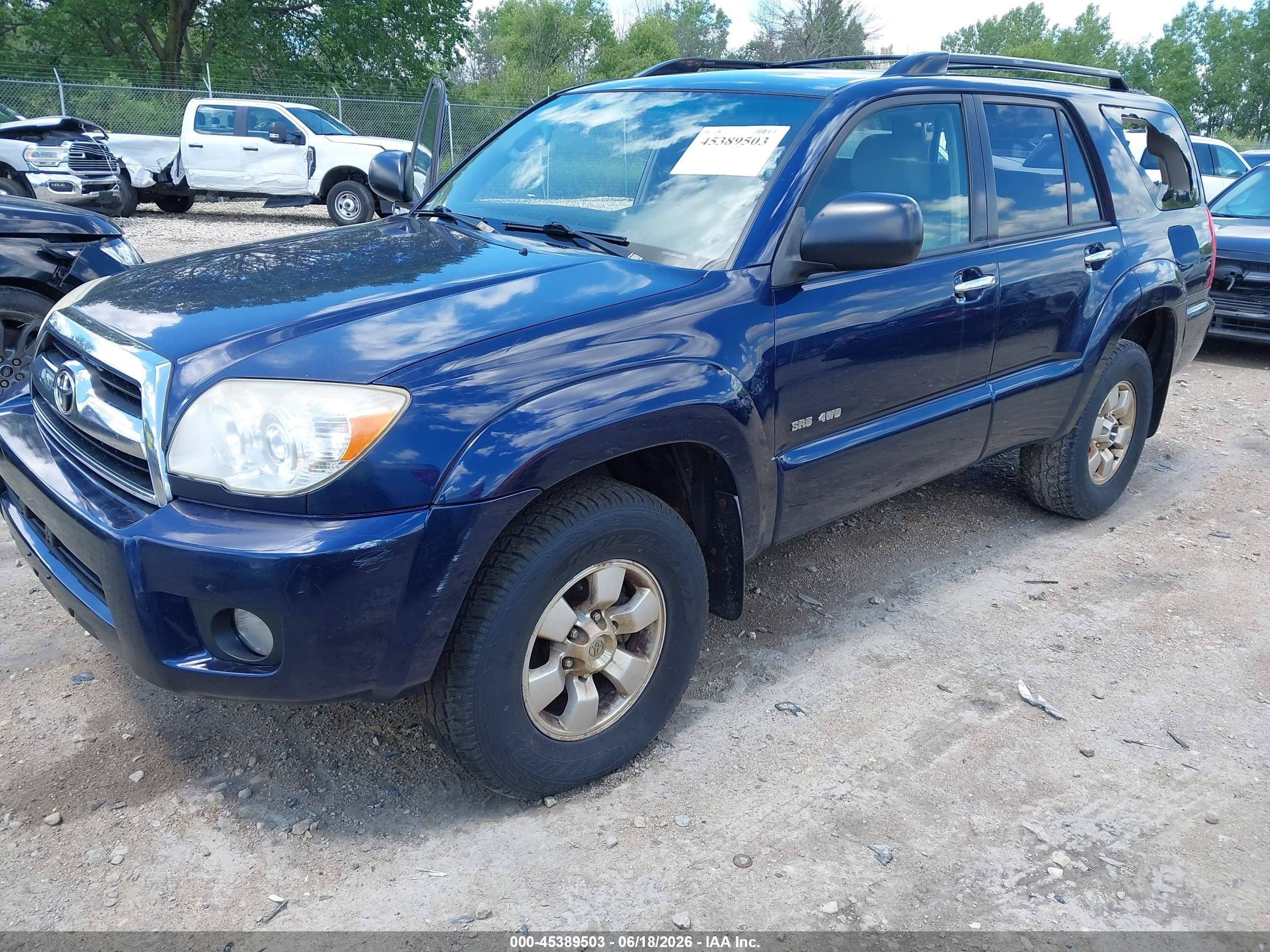 2007 Toyota 4runner Sr5 Dark Blue vin: JTEBU14R570120801