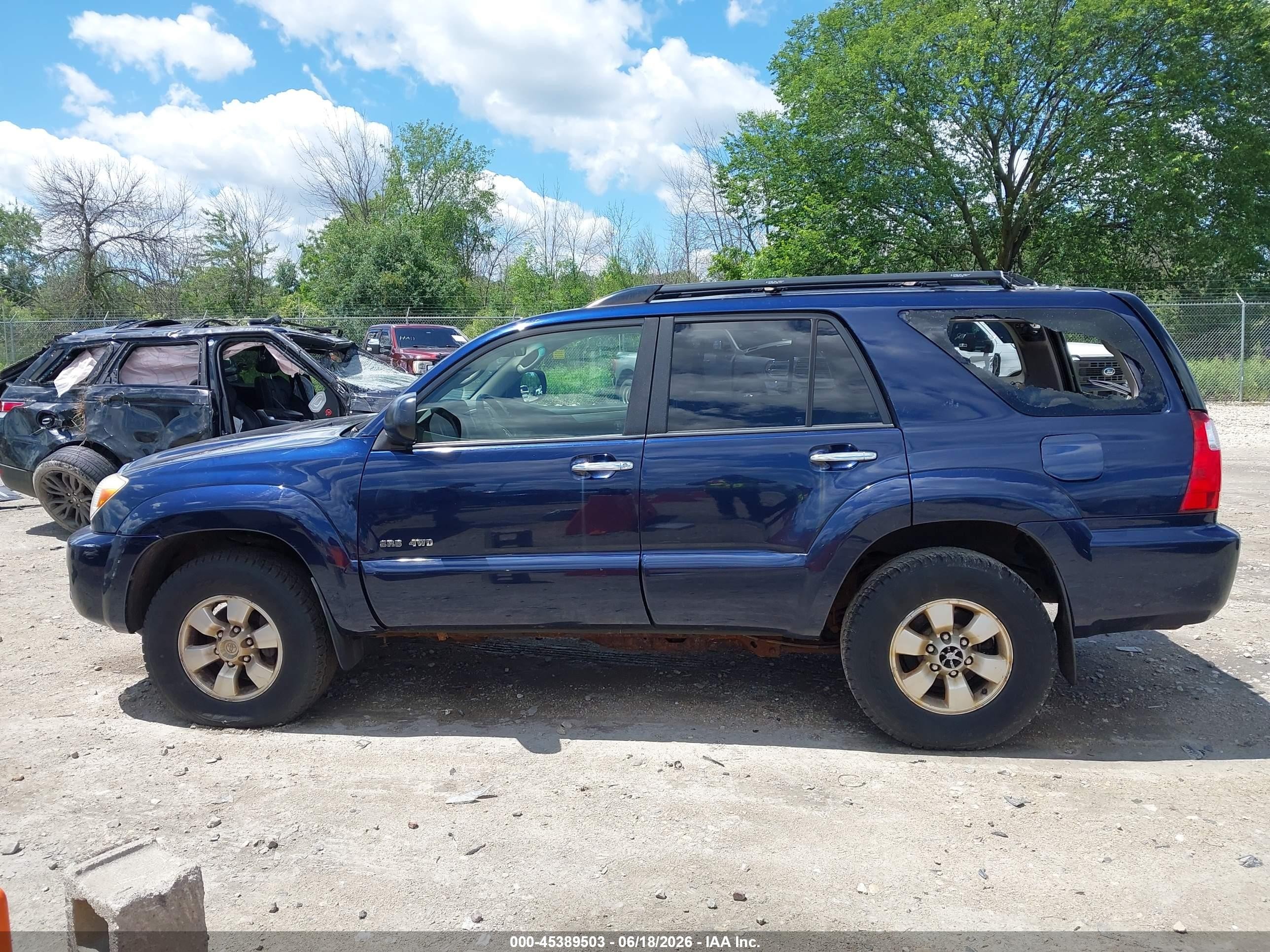 2007 Toyota 4runner Sr5 Dark Blue vin: JTEBU14R570120801