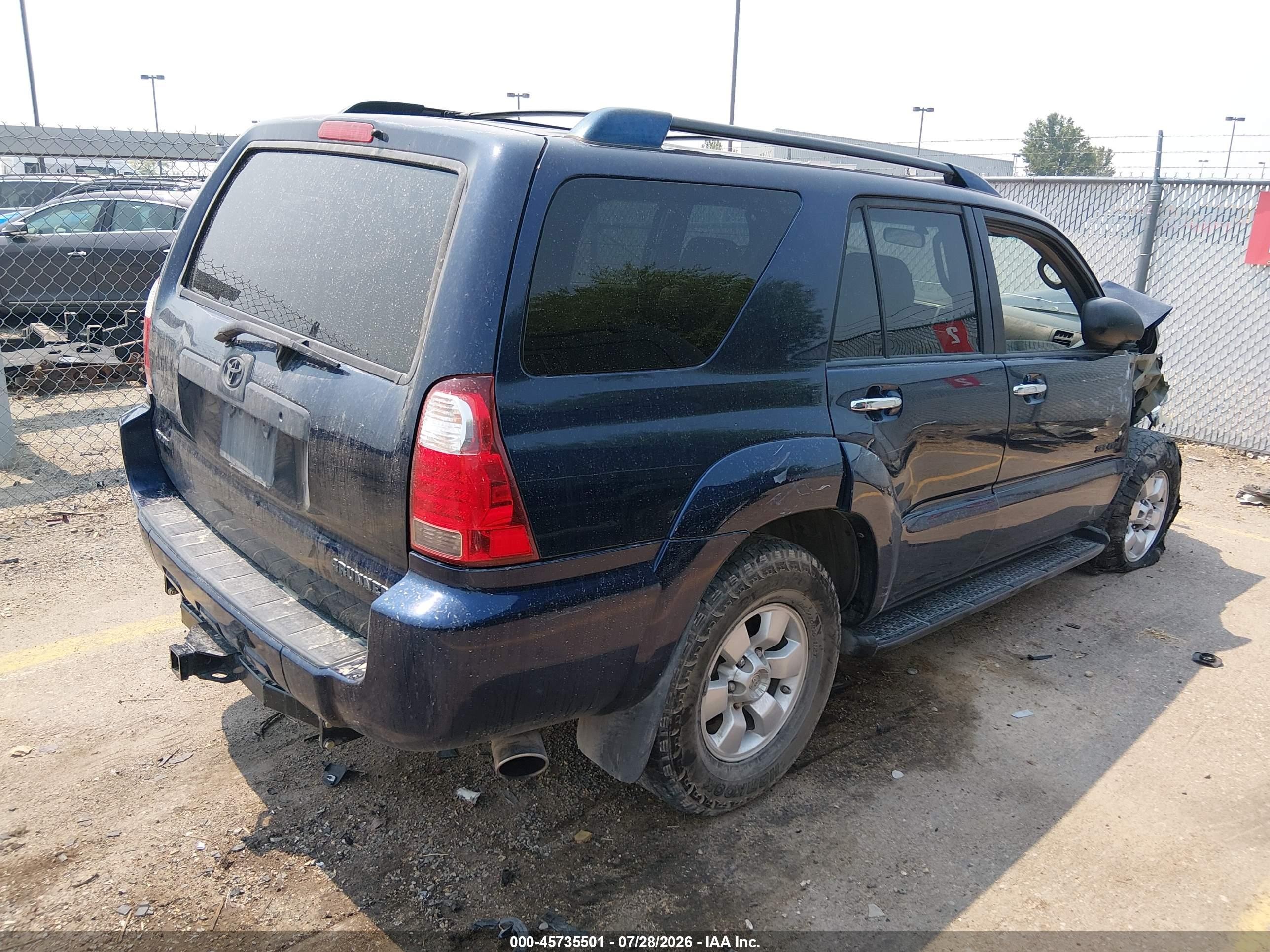 2007 Toyota 4runner Sr5 Blue vin: JTEBU14R670113209