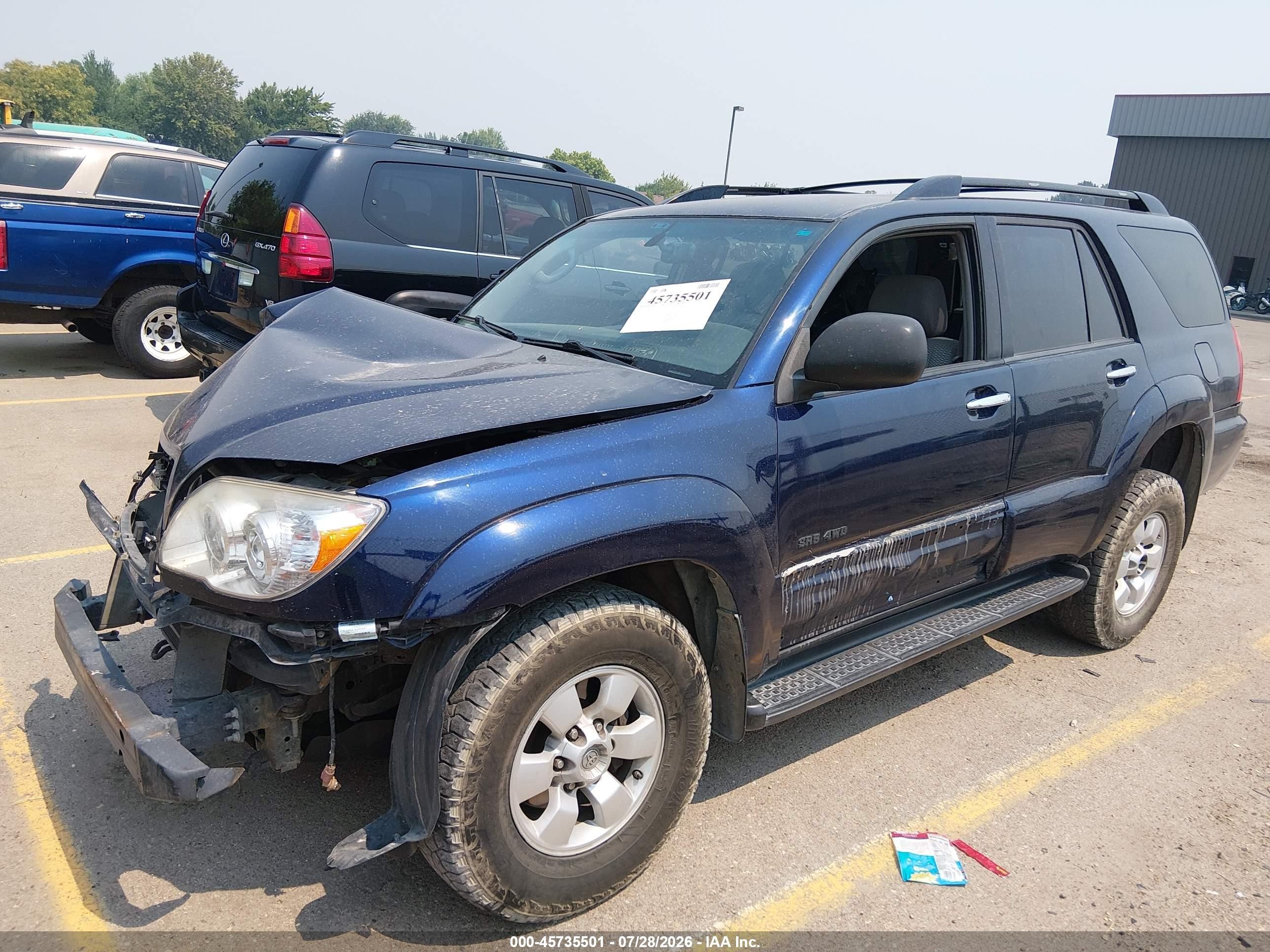 2007 Toyota 4runner Sr5 Blue vin: JTEBU14R670113209