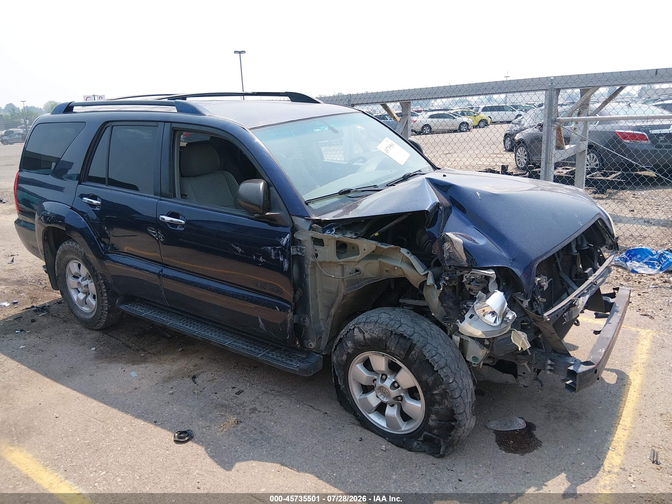 2007 Toyota 4runner Sr5 Blue vin: JTEBU14R670113209