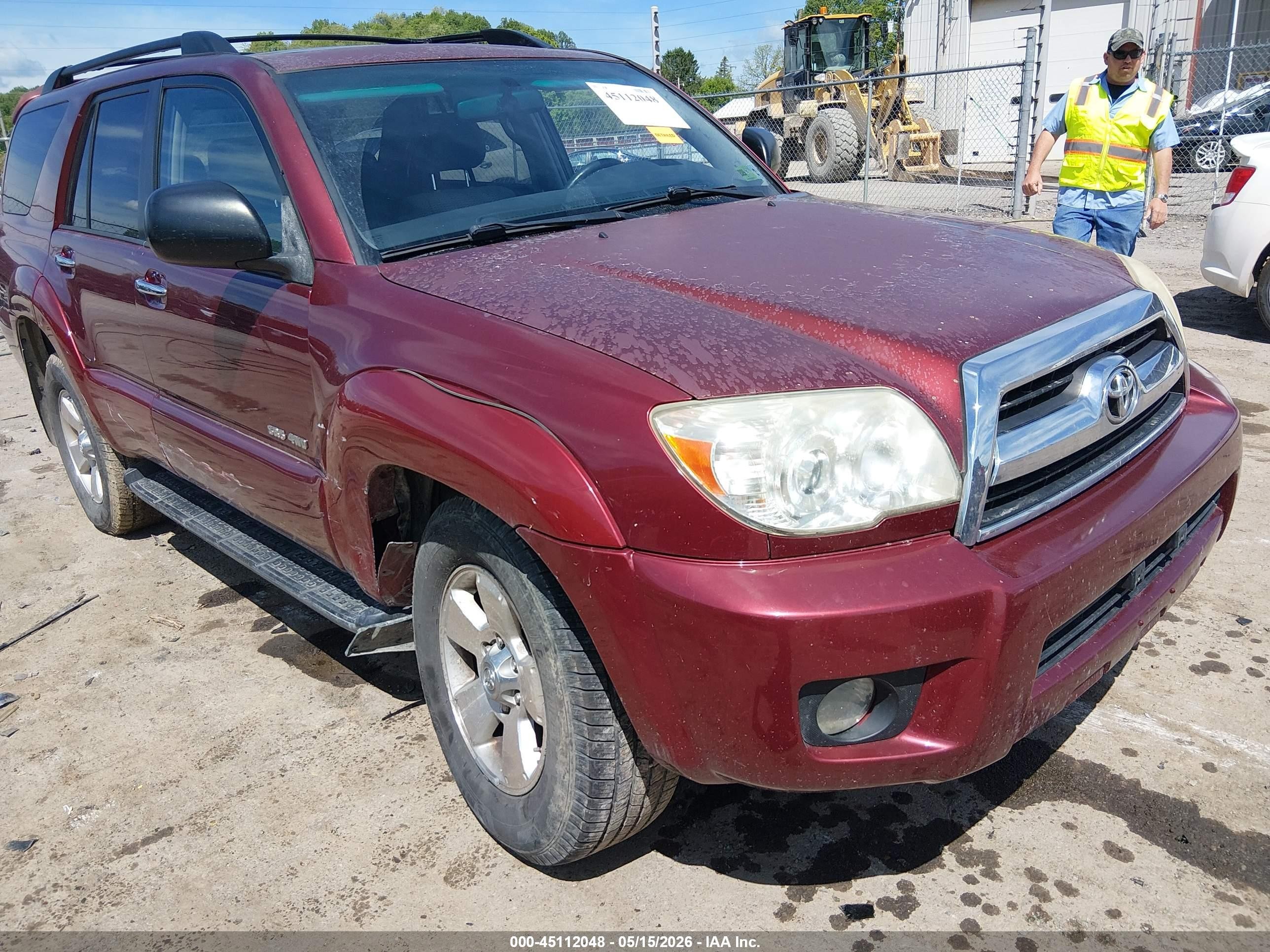 2007 Toyota 4runner Sr5 V6 Maroon vin: JTEBU14R678098227
