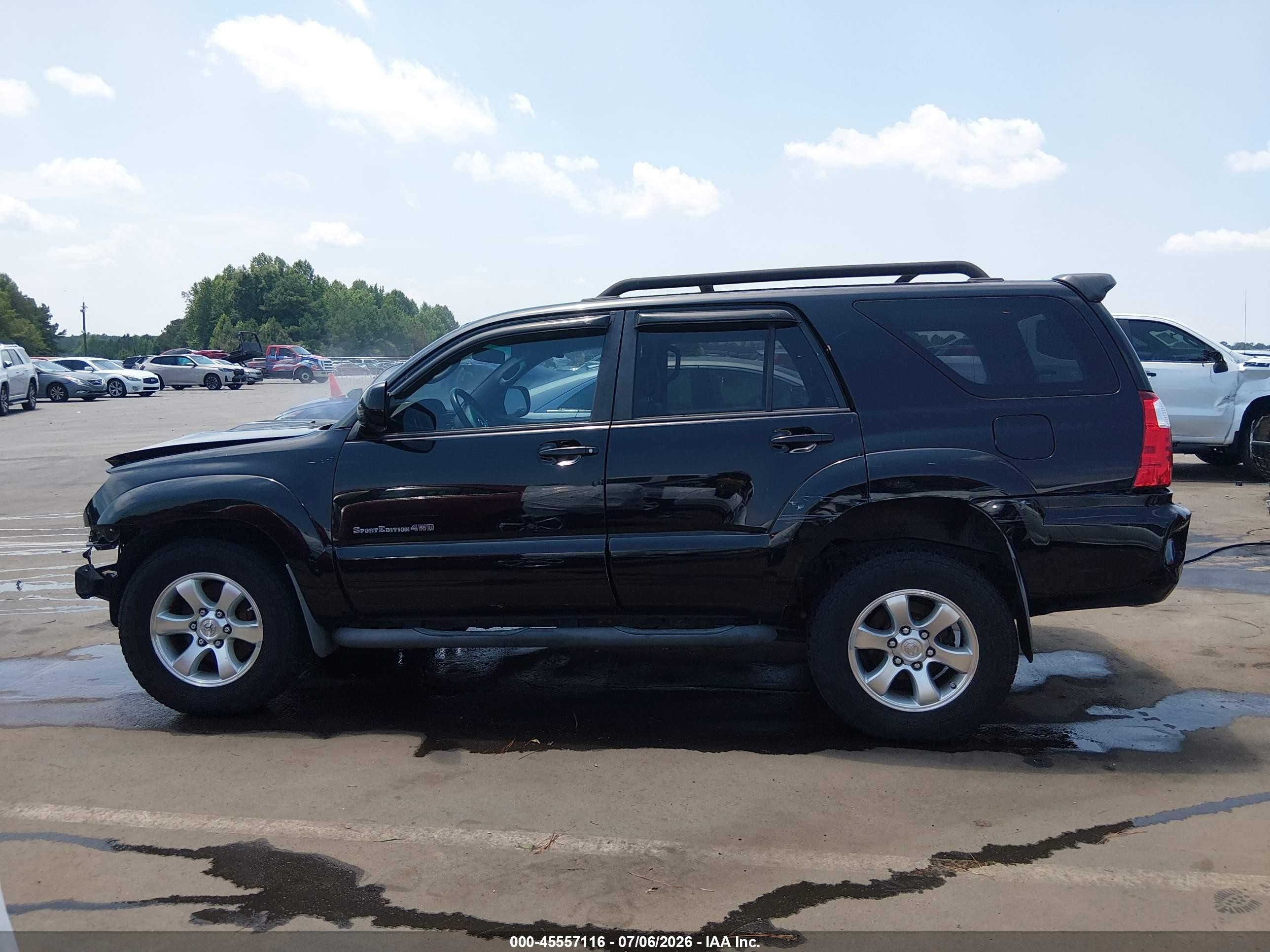 2007 Toyota 4runner Sport V6 Black vin: JTEBU14R678104267