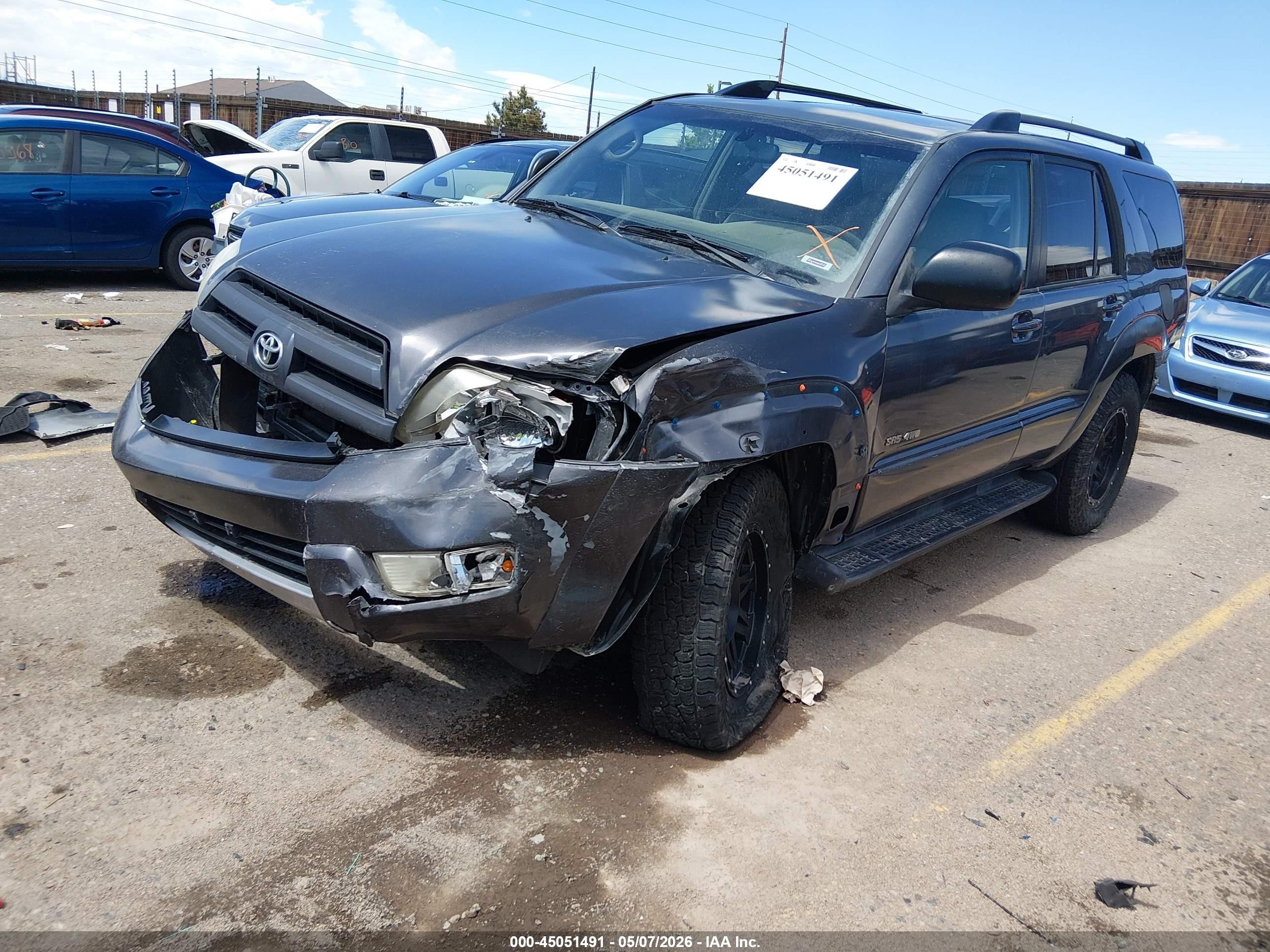 2004 Toyota 4runner Sr5 V6 Gray vin: JTEBU14R740032151