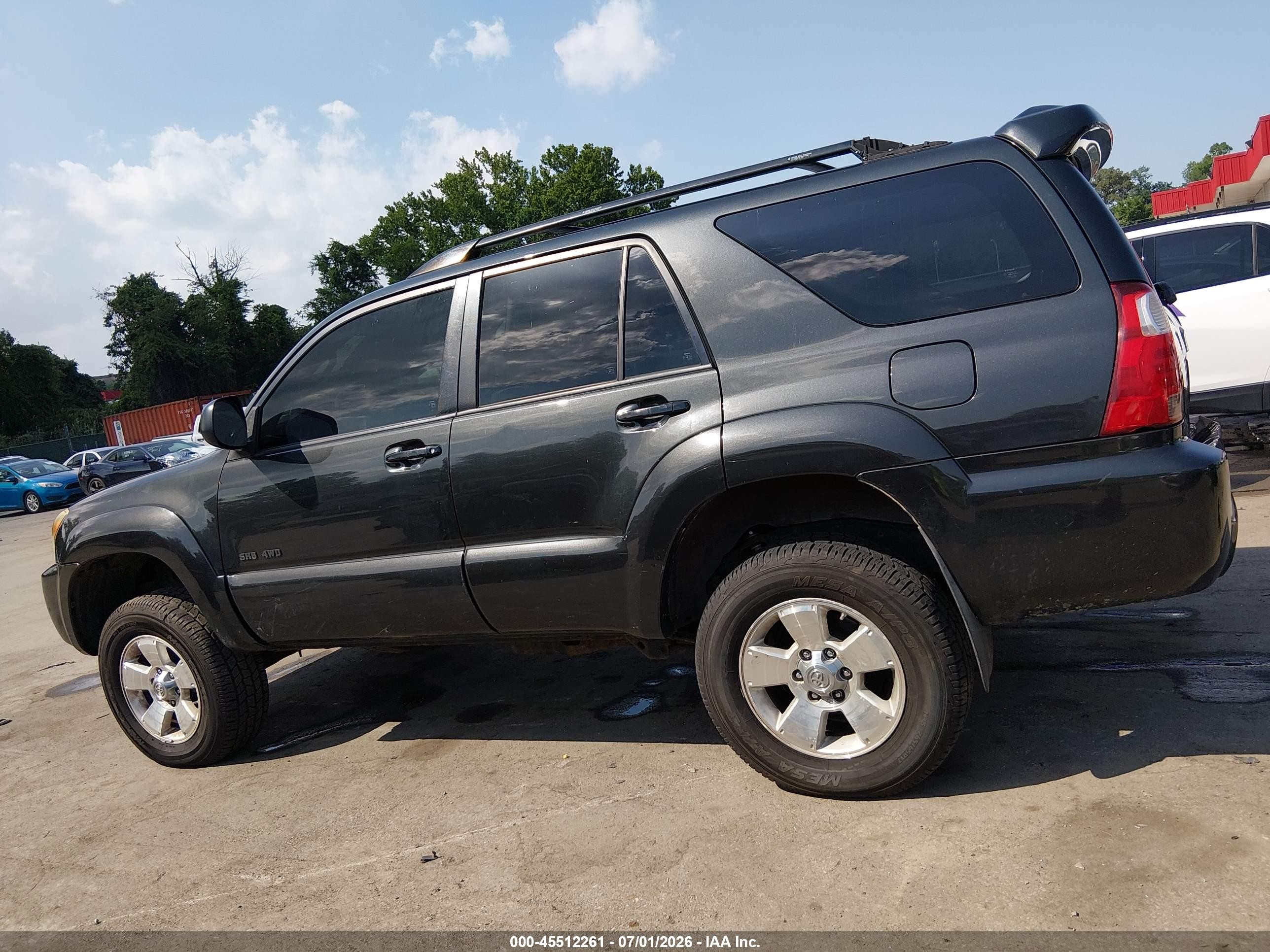 2007 Toyota 4runner Sr5 V6 Black vin: JTEBU14R770124042