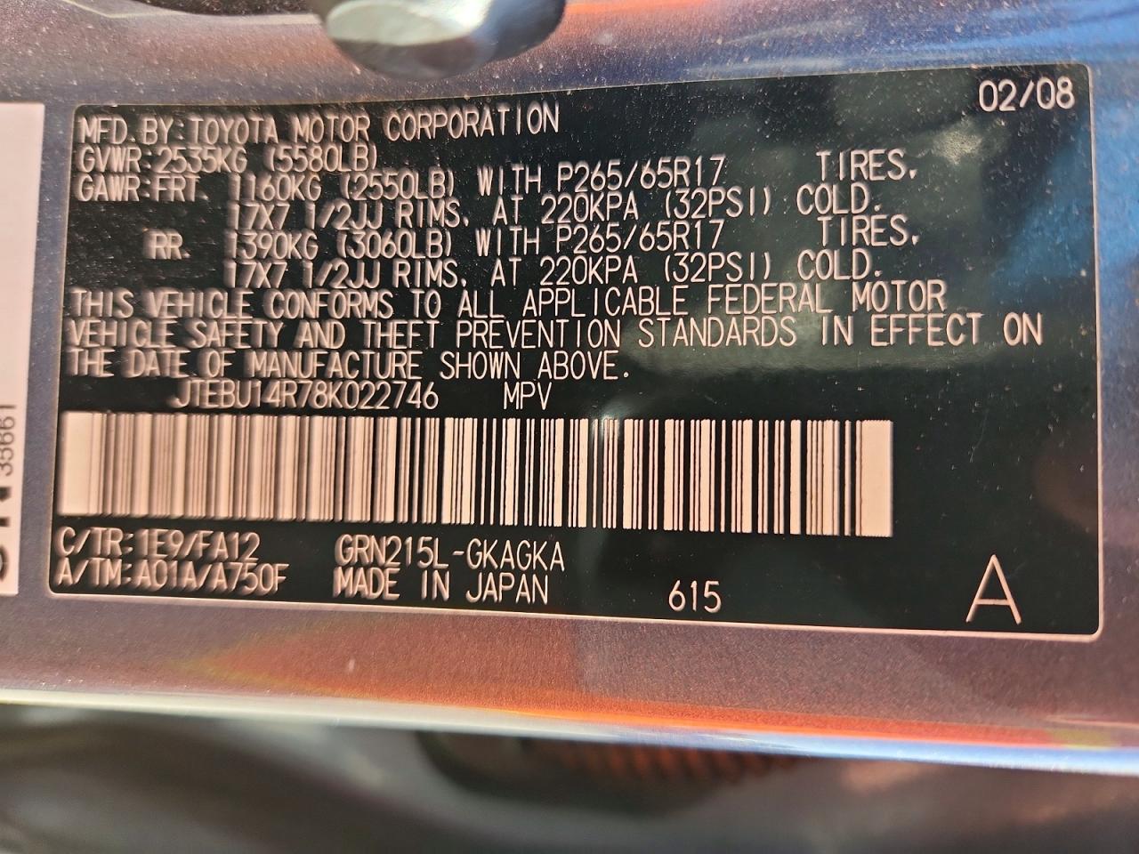 2008 Toyota 4runner Sr5 Gray vin: JTEBU14R78K022746