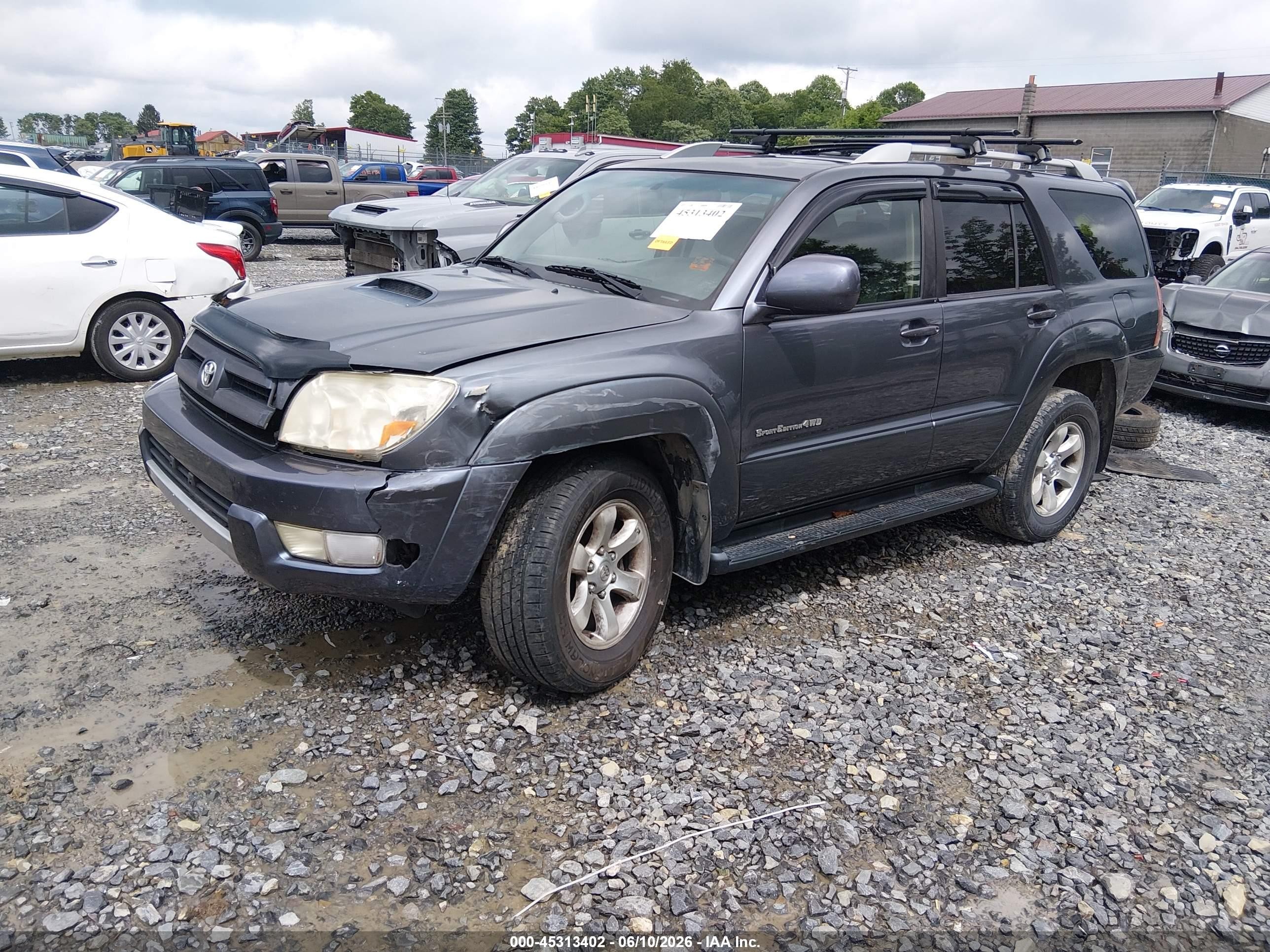 2004 Toyota 4runner Sr5 Sport V6 Gray vin: JTEBU14R848022732