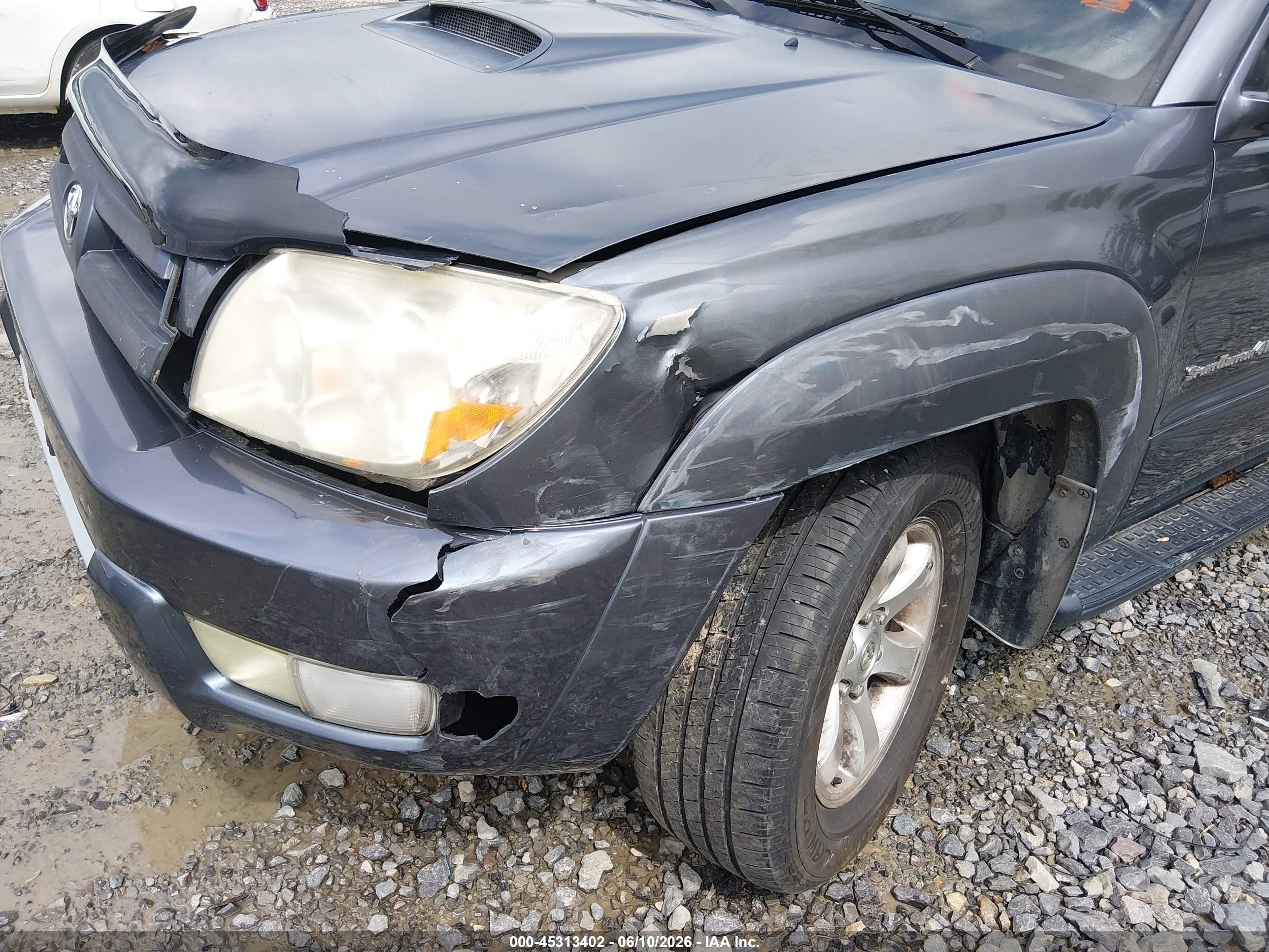 2004 Toyota 4runner Sr5 Sport V6 Gray vin: JTEBU14R848022732