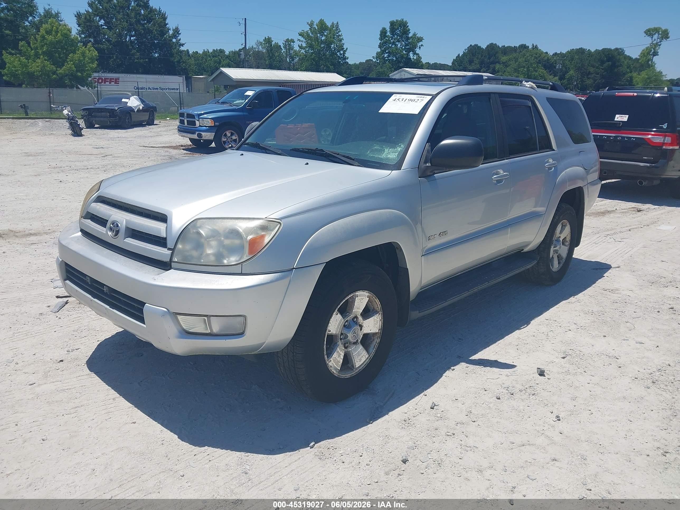 2003 Toyota 4runner Sr5 V6 Silver vin: JTEBU14R930009534