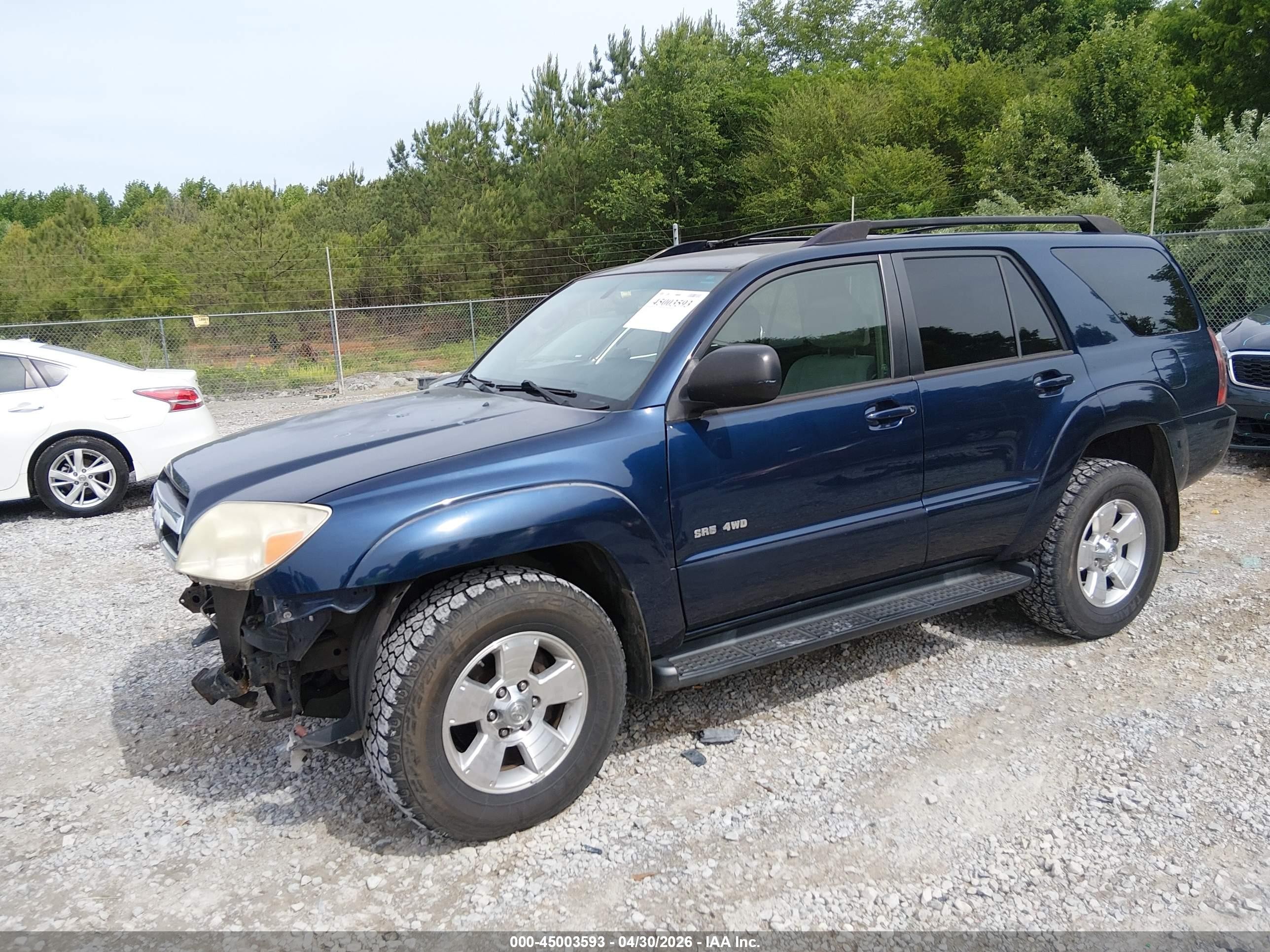 2005 Toyota 4runner Sr5 Sport V6/sr5 V6 Blue vin: JTEBU14R958036673