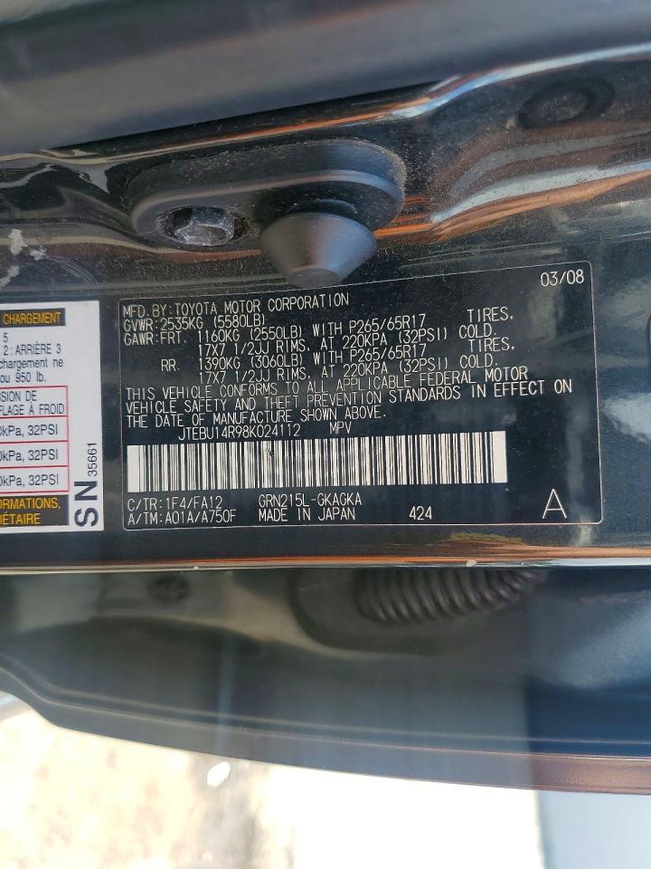 2008 Toyota 4runner Sr5 Black vin: JTEBU14R98K024112