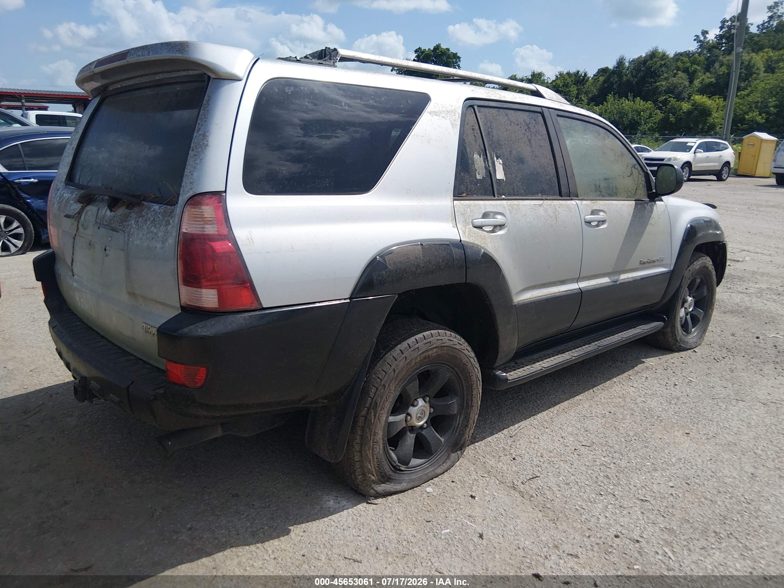 2003 Toyota 4runner Sr5 Sport V6 Серебряный vin: JTEBU14RX38003386