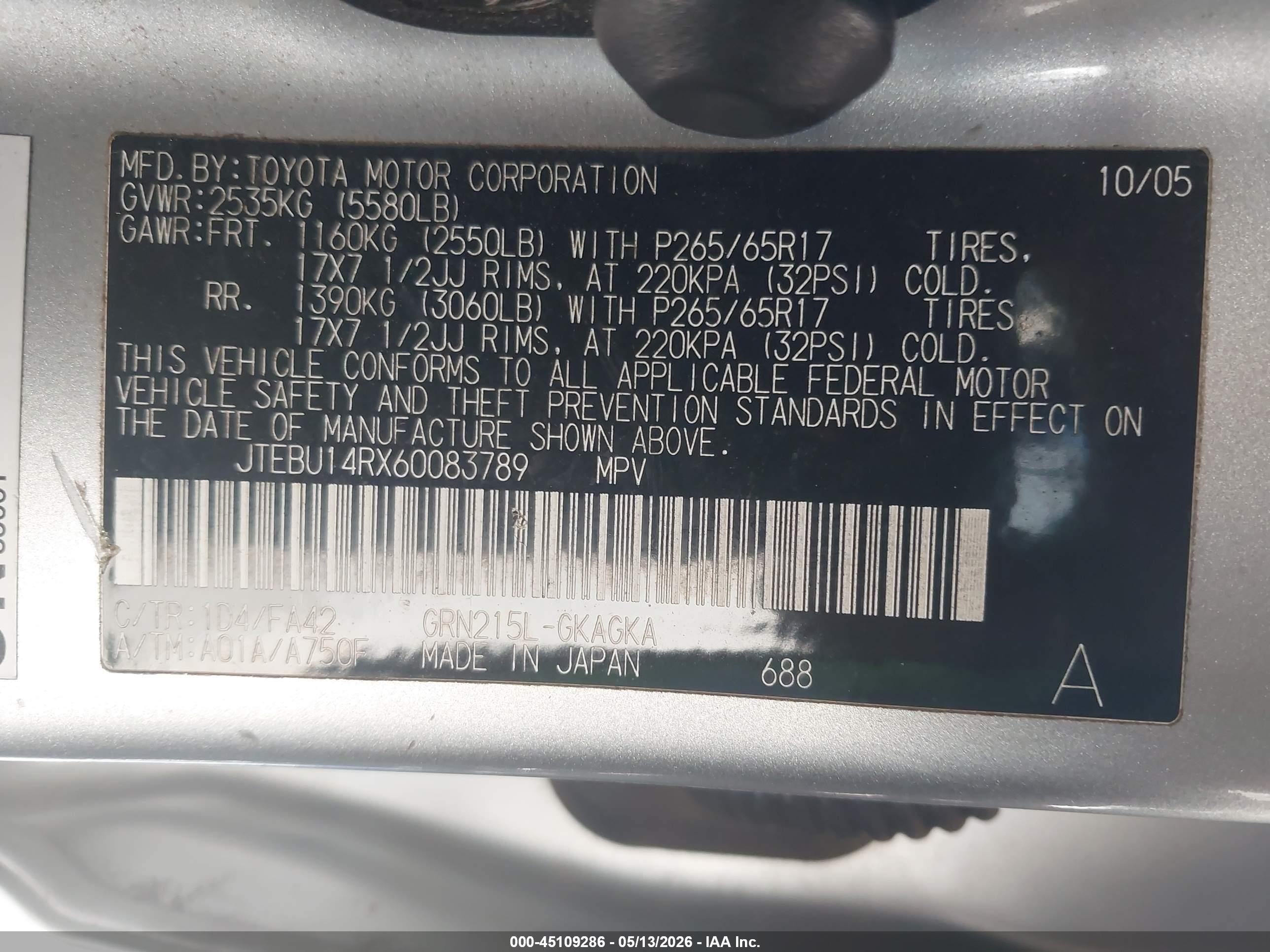 2006 Toyota 4runner Sr5 Серебряный vin: JTEBU14RX60083789