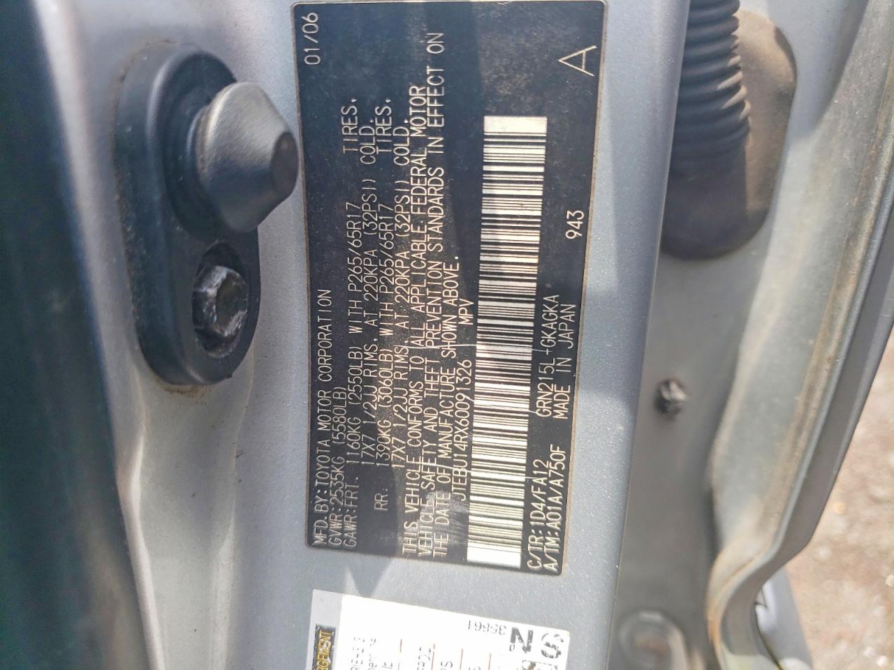 2006 Toyota 4runner Sr5 Silver vin: JTEBU14RX60091326