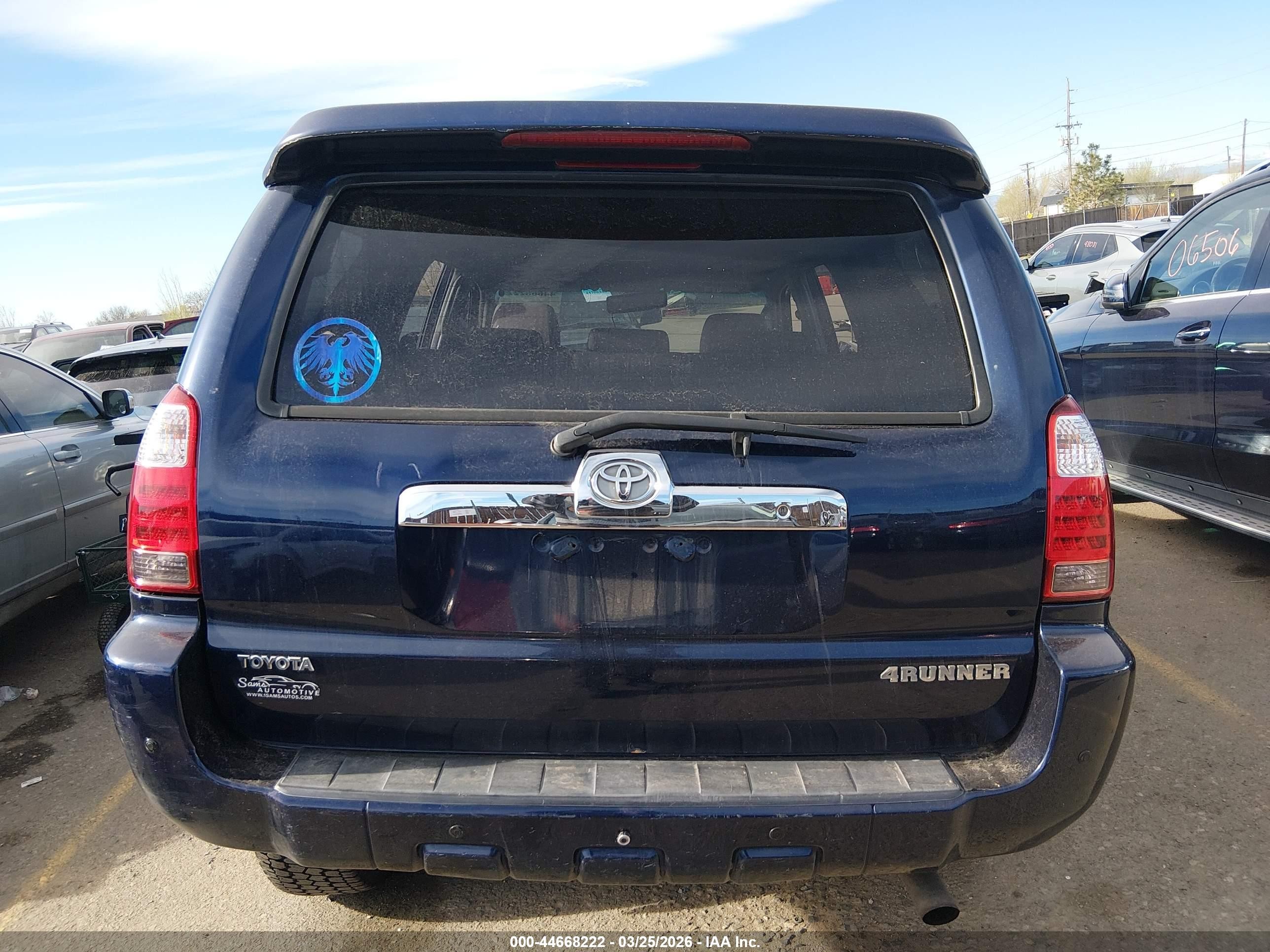 2007 Toyota 4runner Sr5 V6 Dark Blue vin: JTEBU14RX78098568