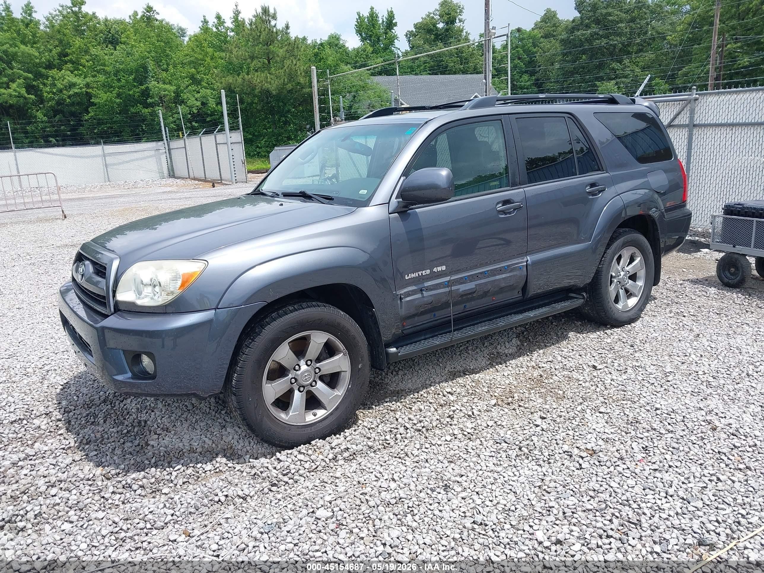 2007 Toyota 4runner Limited V6 Silver vin: JTEBU17R078094430