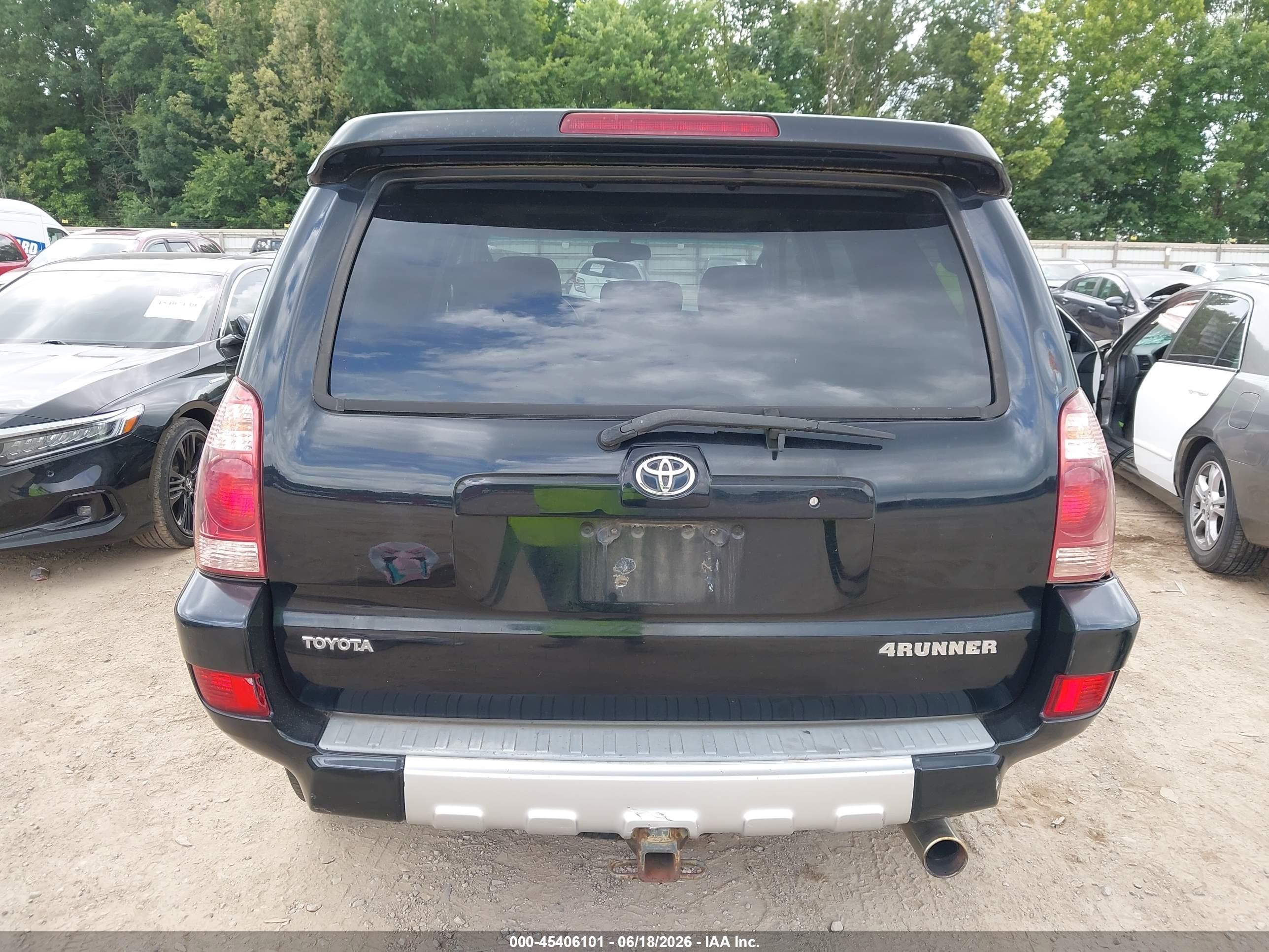2004 Toyota 4runner Limited V6 Black vin: JTEBU17R248021877