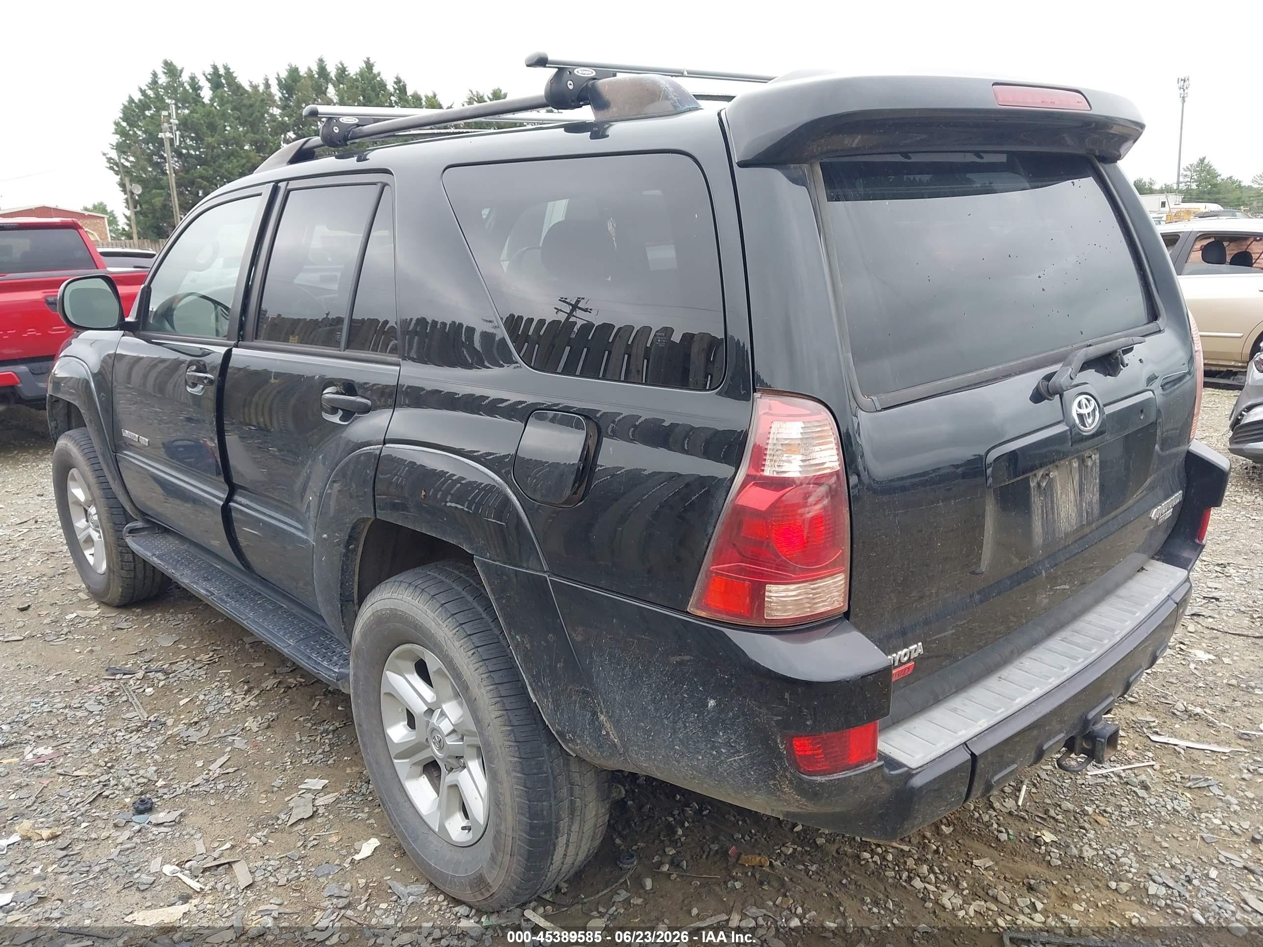 2005 Toyota 4runner Limited V6 Black vin: JTEBU17R458035202